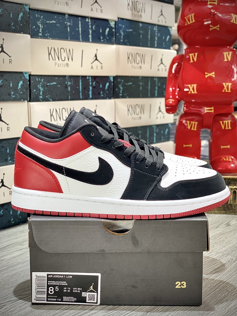 Giày Nike Air Jordan 1 Low Red Black Toe Like Auth