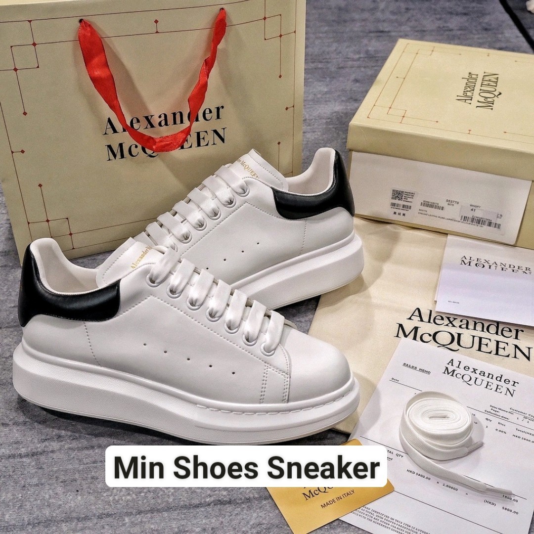 Giày Alexander McQueen Oversized Sneaker ‘White Black’ Gót Da Best Quality