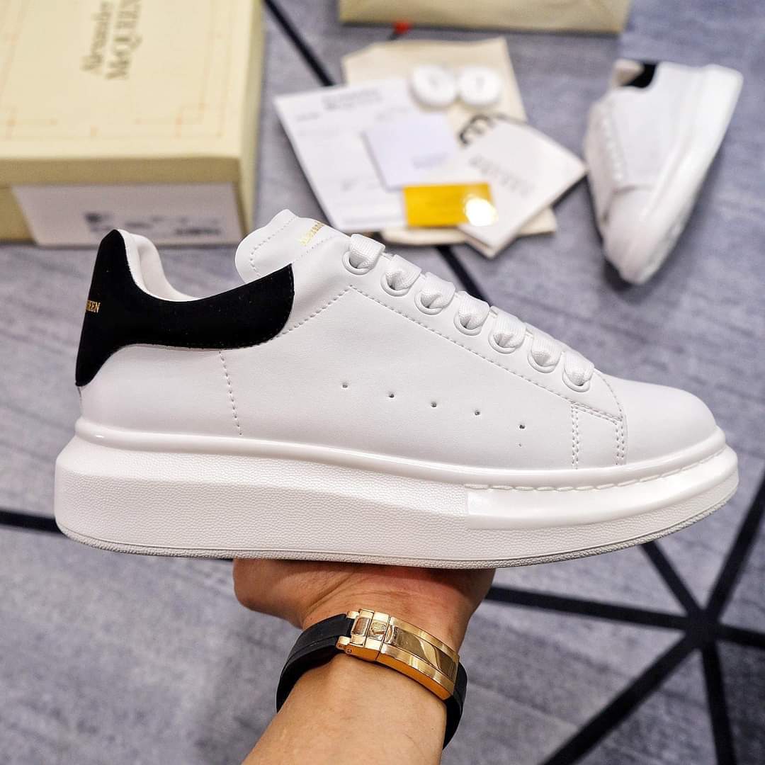 Giày Alexander McQueen Oversized Sneaker ‘White Black’ Gót Nhung Best Quality