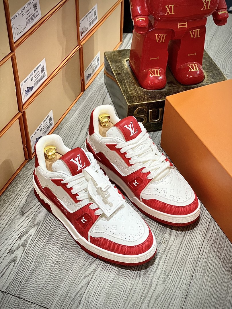 Giày Louis Vuitton LV Trainer #54 Red White Best Quality