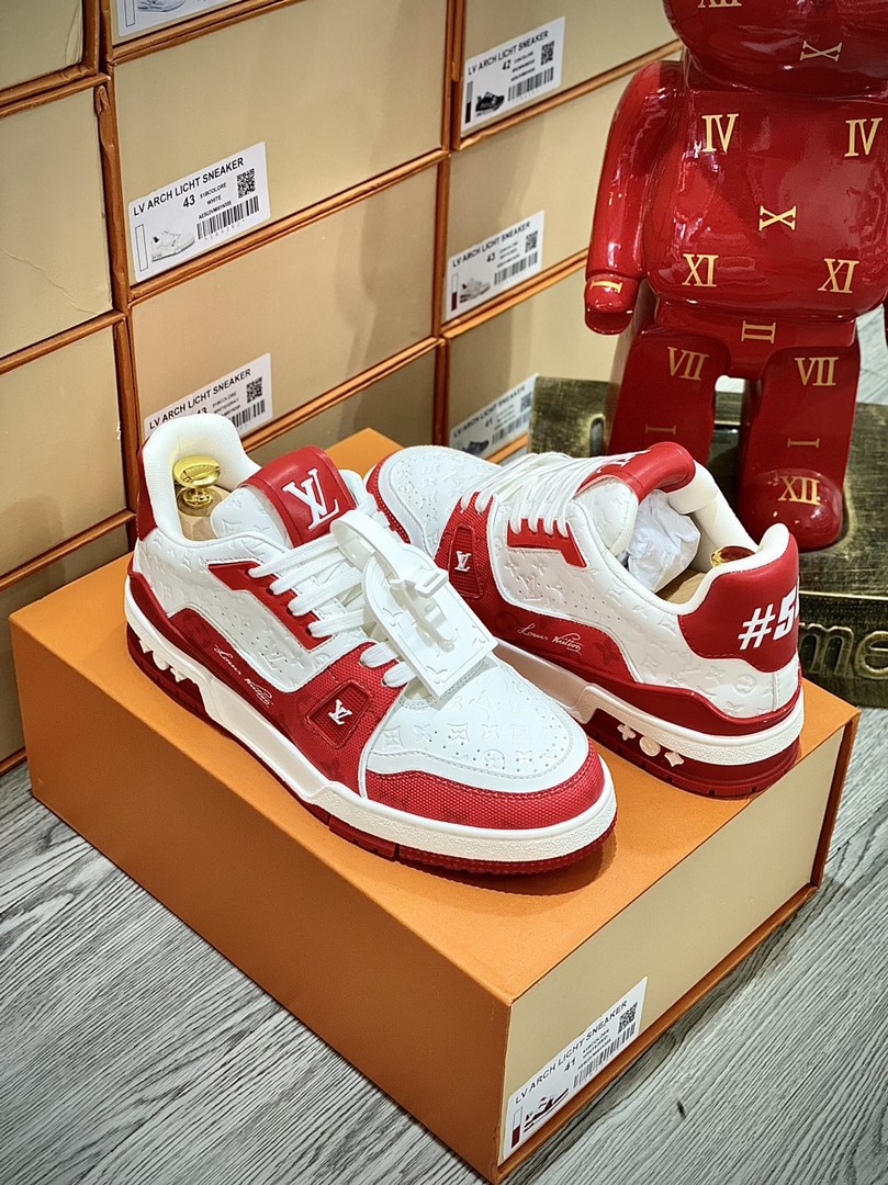Giày Louis Vuitton LV Trainer #54 Red White Best Quality