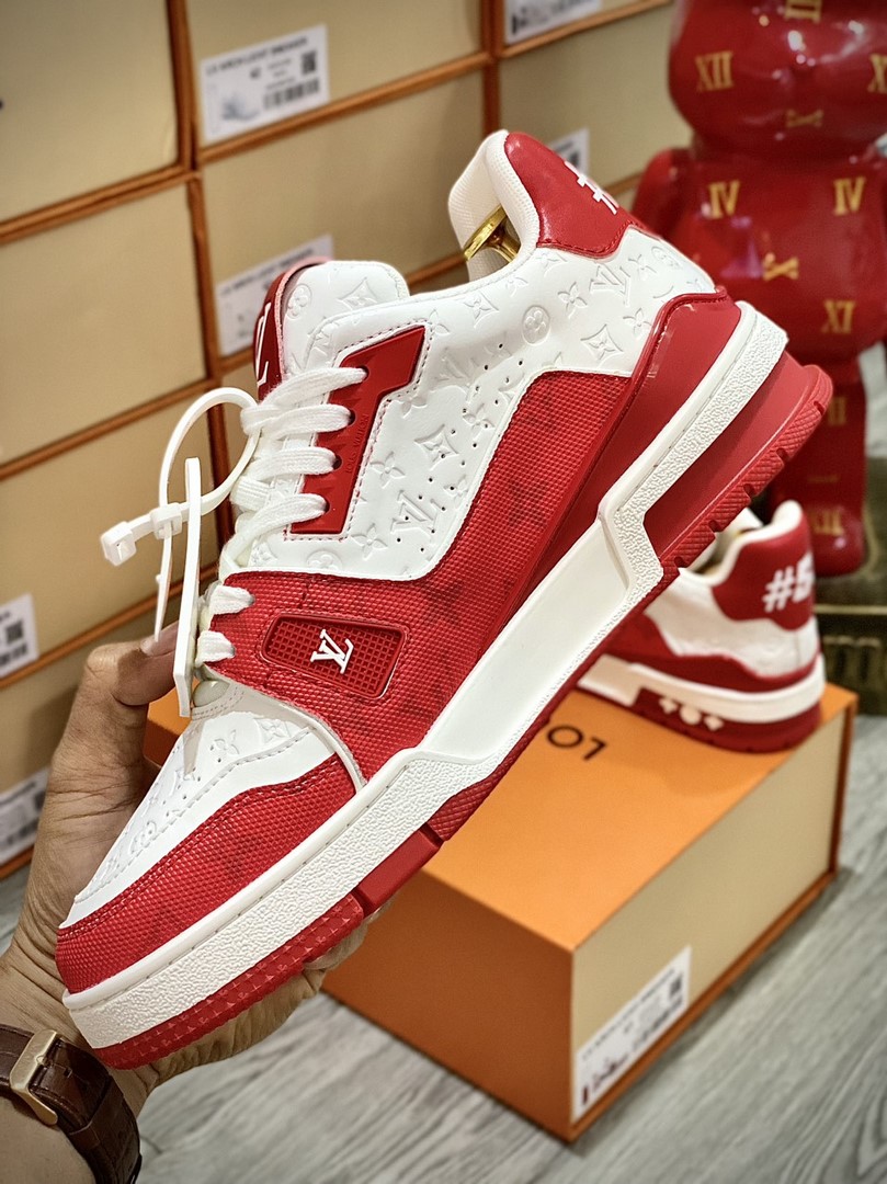 Giày Louis Vuitton LV Trainer #54 Red White Best Quality