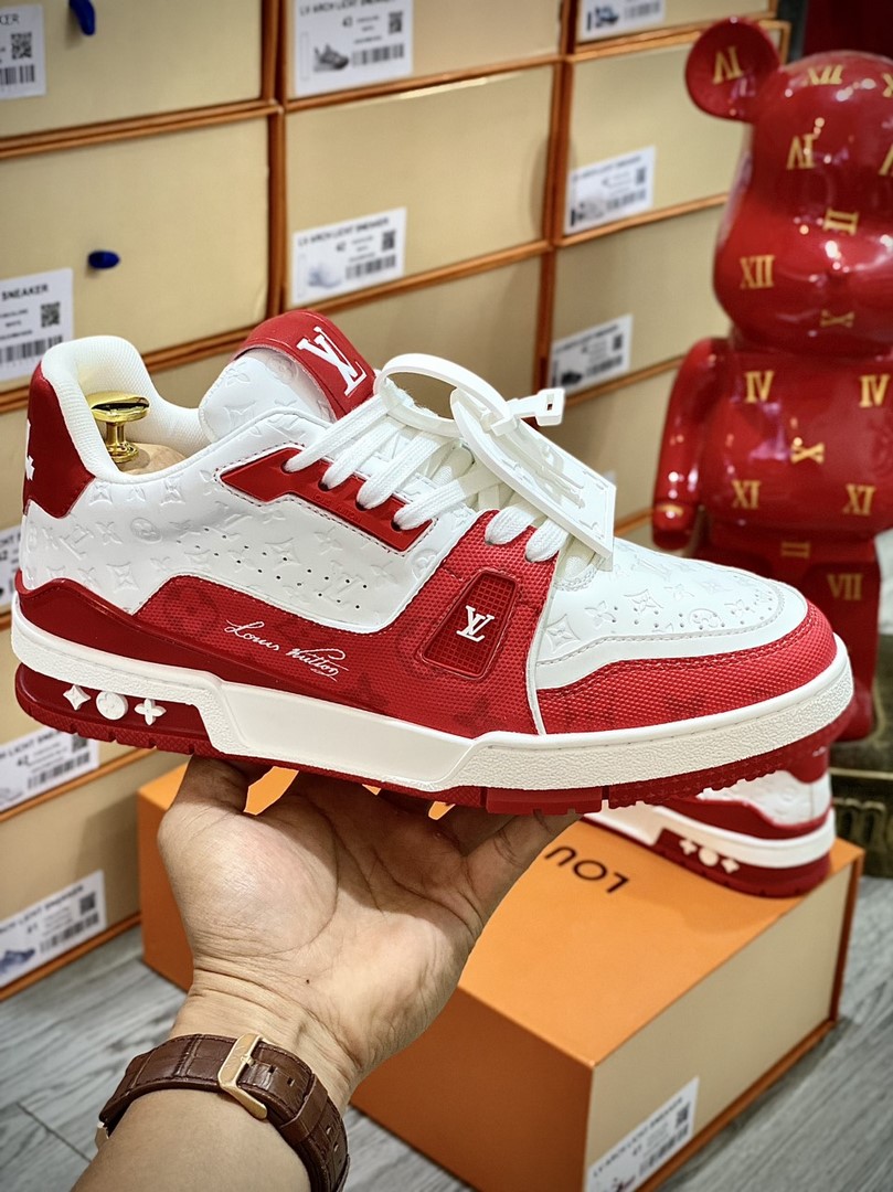 Giày Louis Vuitton LV Trainer #54 Red White Best Quality