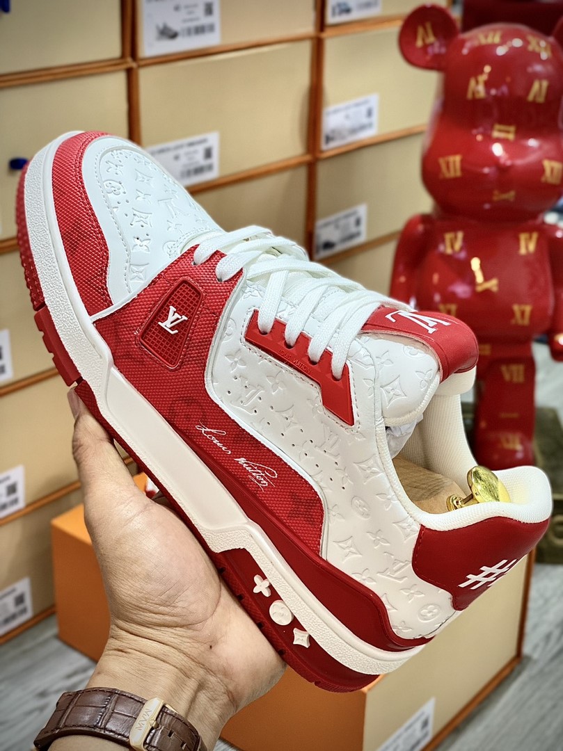 Giày Louis Vuitton LV Trainer #54 Red White Best Quality