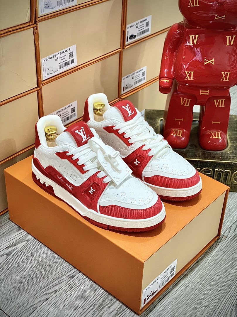 Giày Louis Vuitton LV Trainer #54 Red White Best Quality