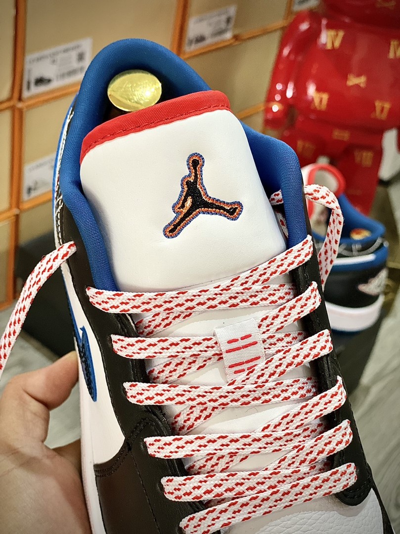 Giày Nike Air Jordan 1 Low ‘White Industrial Blue Siren Red’ Like Auth