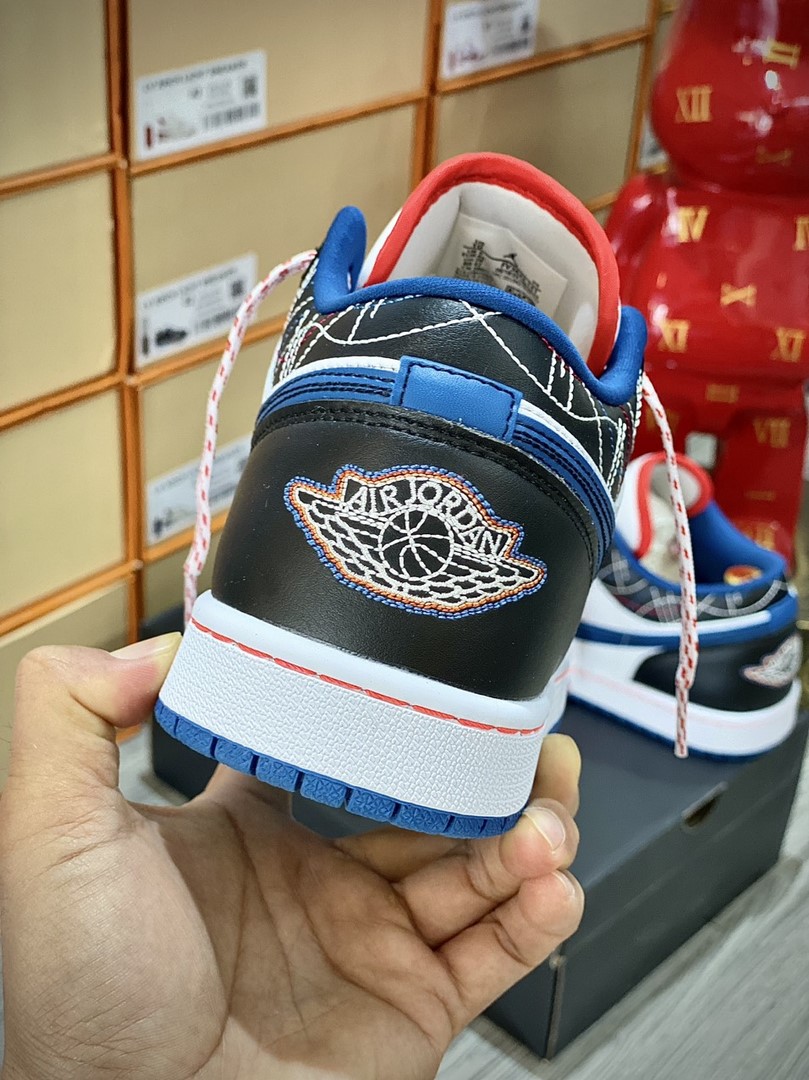 Giày Nike Air Jordan 1 Low ‘White Industrial Blue Siren Red’ Like Auth
