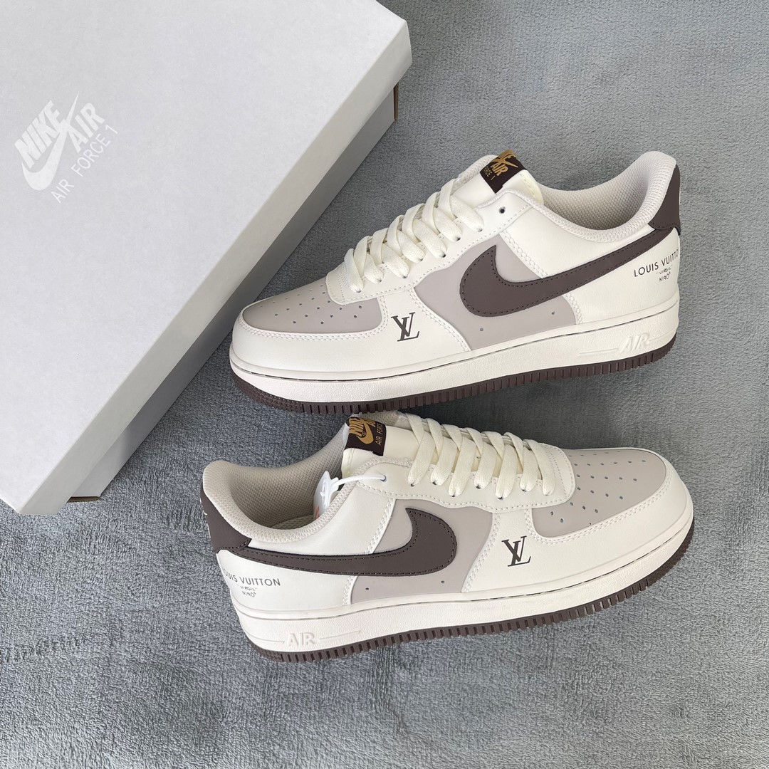 Giày Nike Air Force One X Louis Vuitton Custom Bown