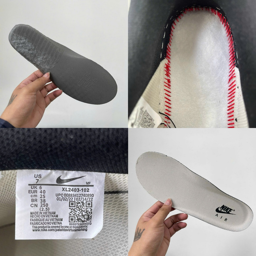 Giày Air Force 1 x Supreme Màu Trắng Viền Đen
