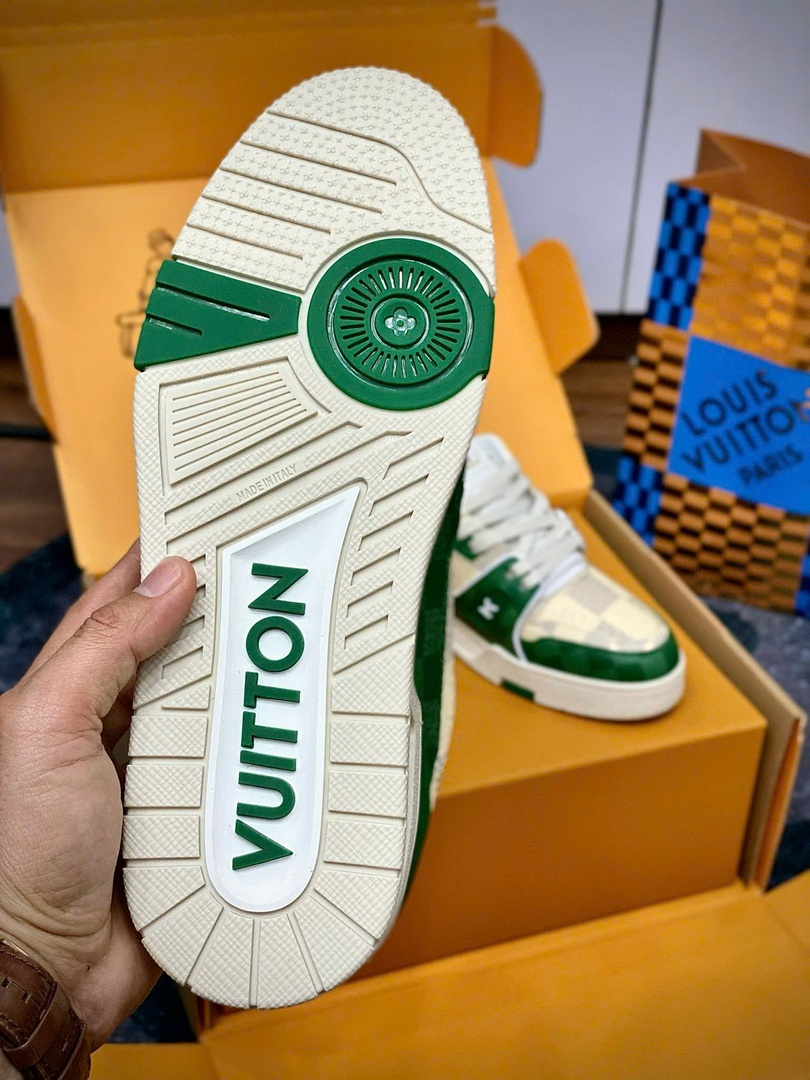 Giày Louis Vuitton LV Trainer #54 Damier Green Best Quality