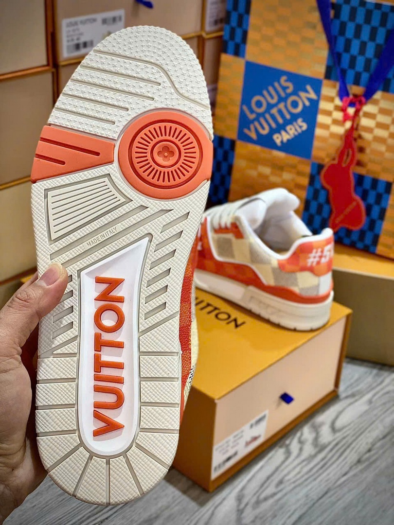 Giày Louis Vuitton LV Trainer #54 Damier Orange Best Quality
