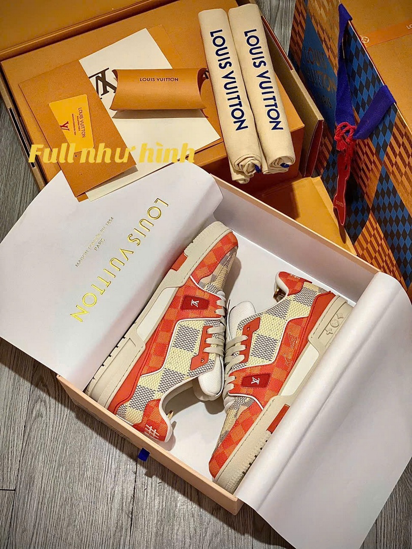 Giày Louis Vuitton LV Trainer #54 Damier Orange Best Quality