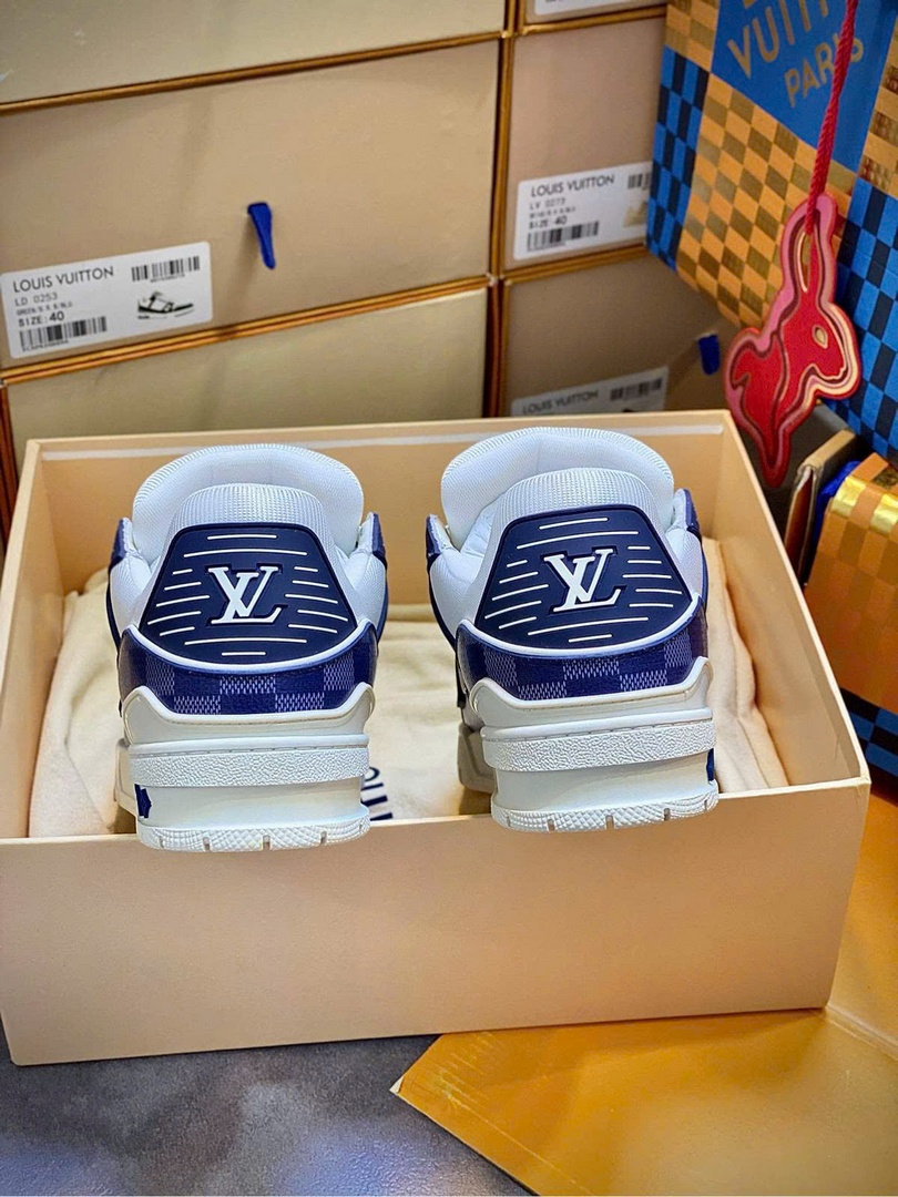 Giày Louis Vuitton LV Trainer Damier Denim Blue Best Quality