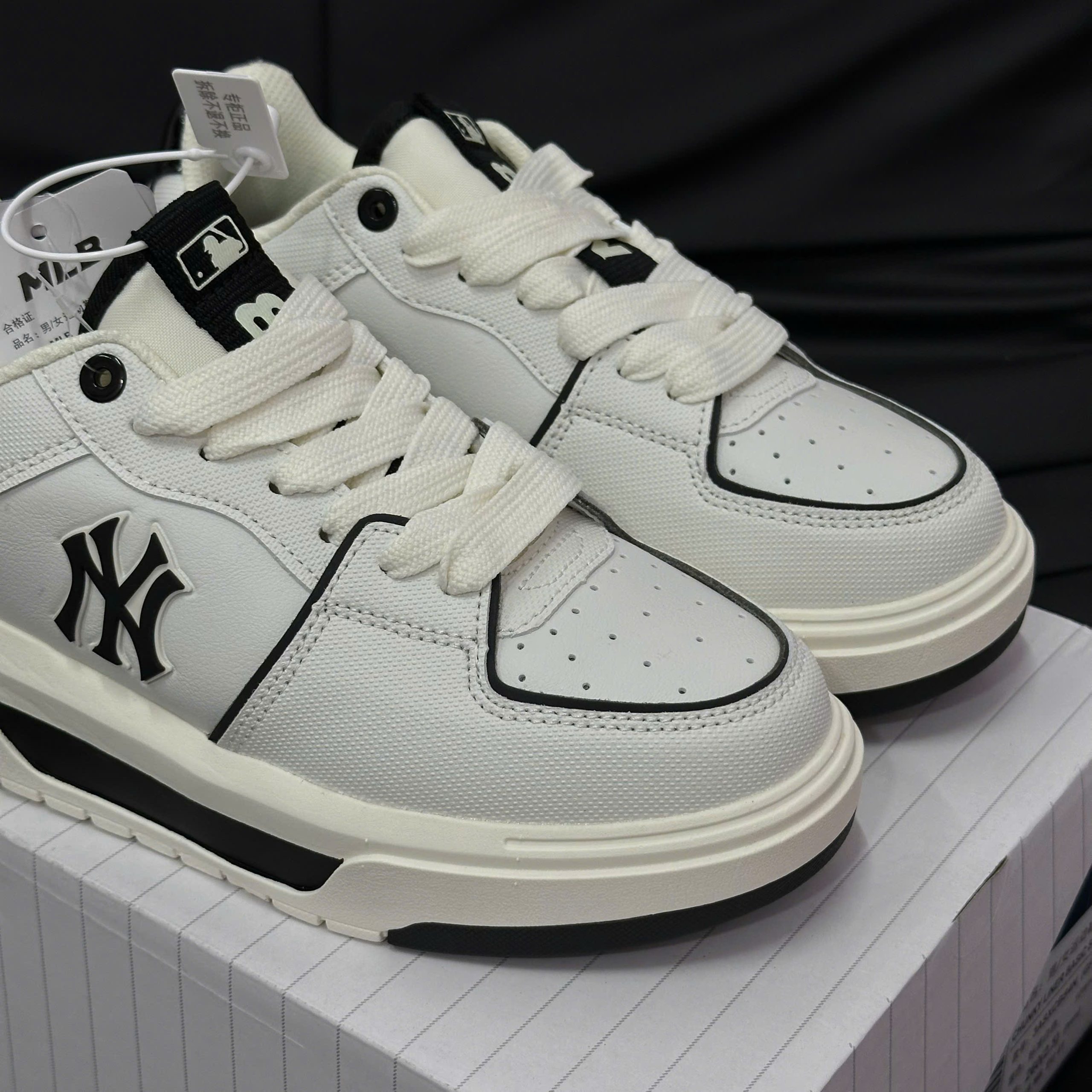 Giày MLB Korea Chunky Liner Basic SL New York Yankees White Best Quality