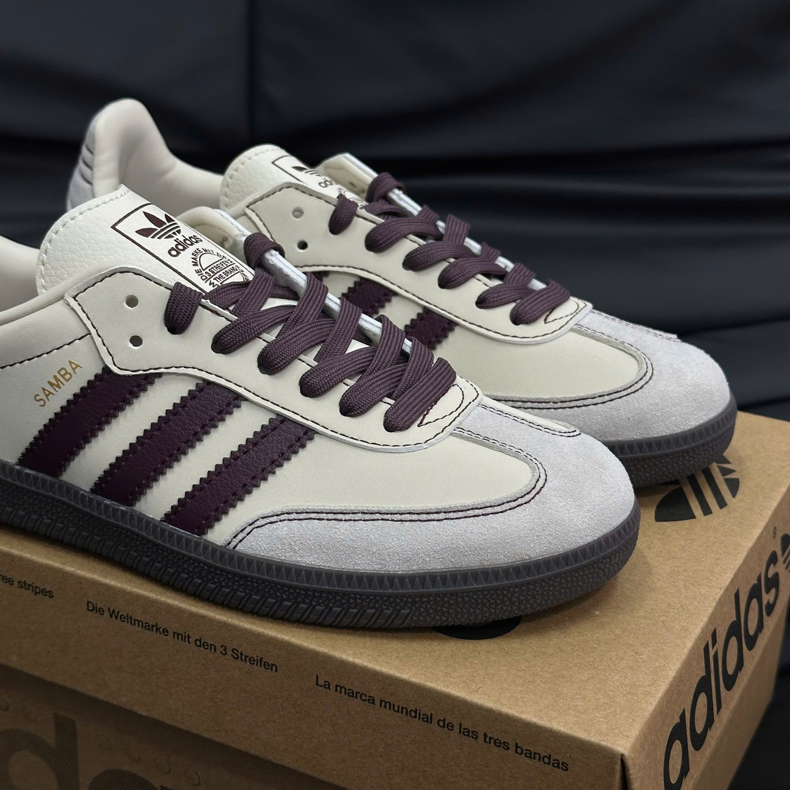 Giày Adidas Samba OG ‘Wonder White Maroon’