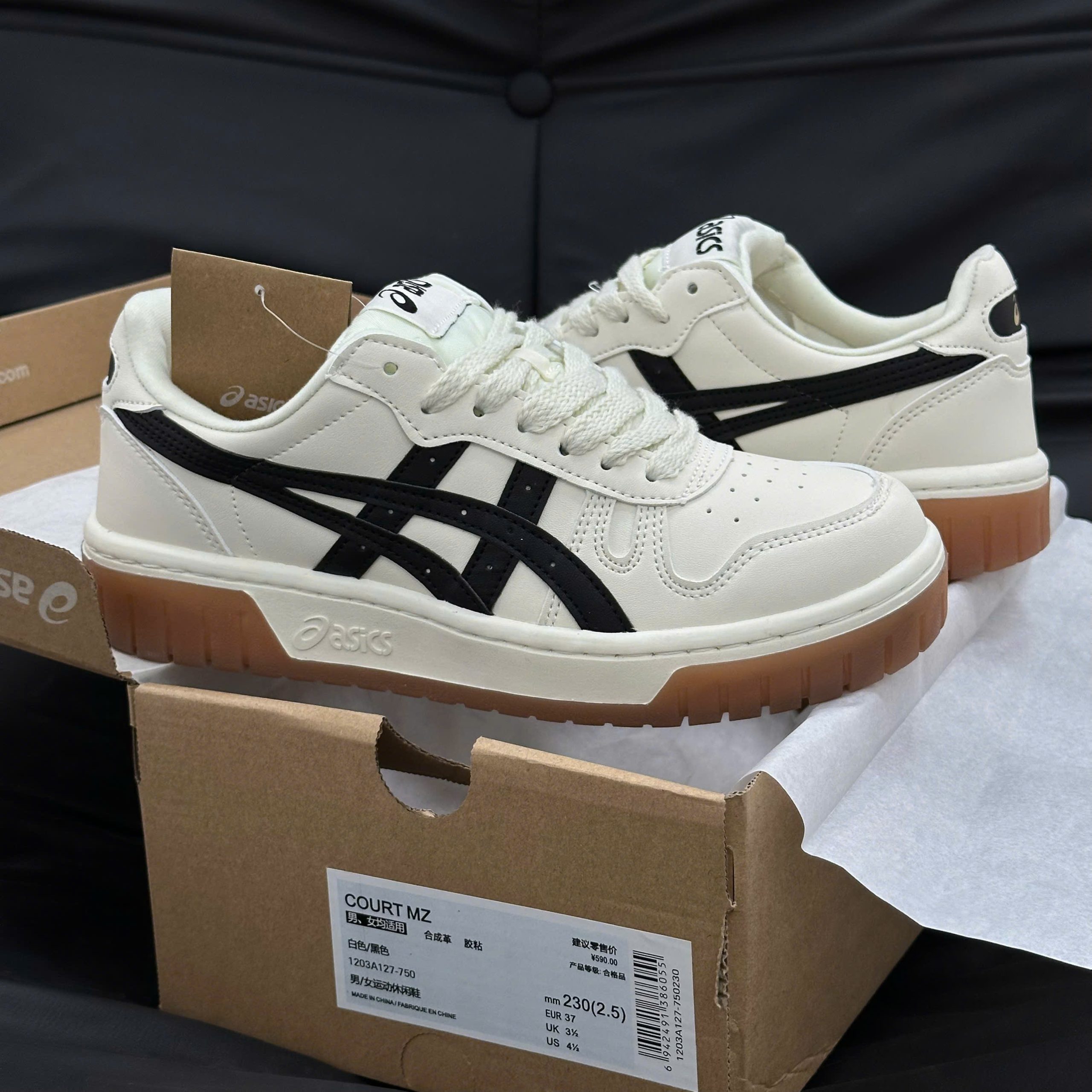 Asics Court Mz Cream Black Gum [ Unisex ]