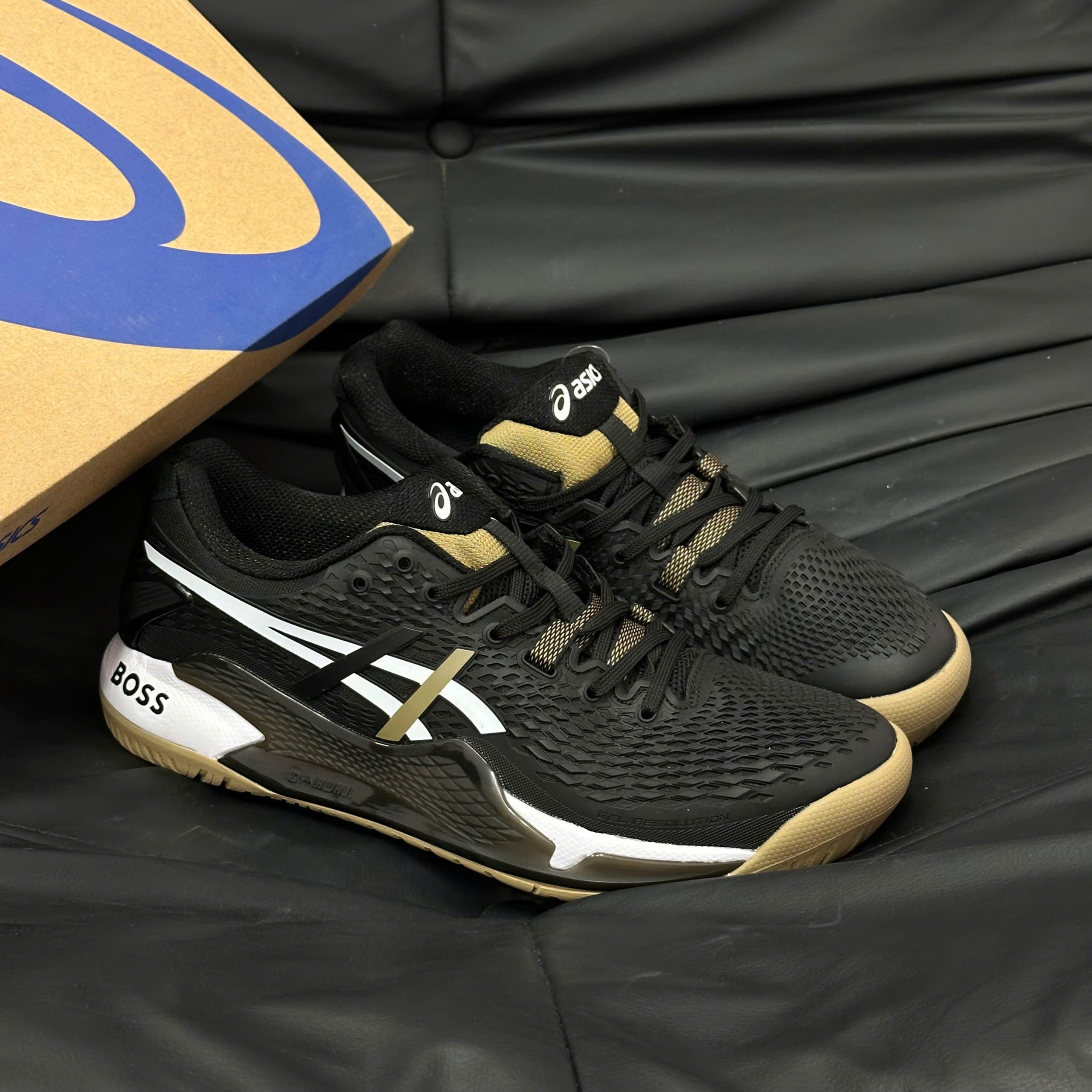 Giày Asics Gel Resolution 9 x Hugo Boss ‘Black Camel’