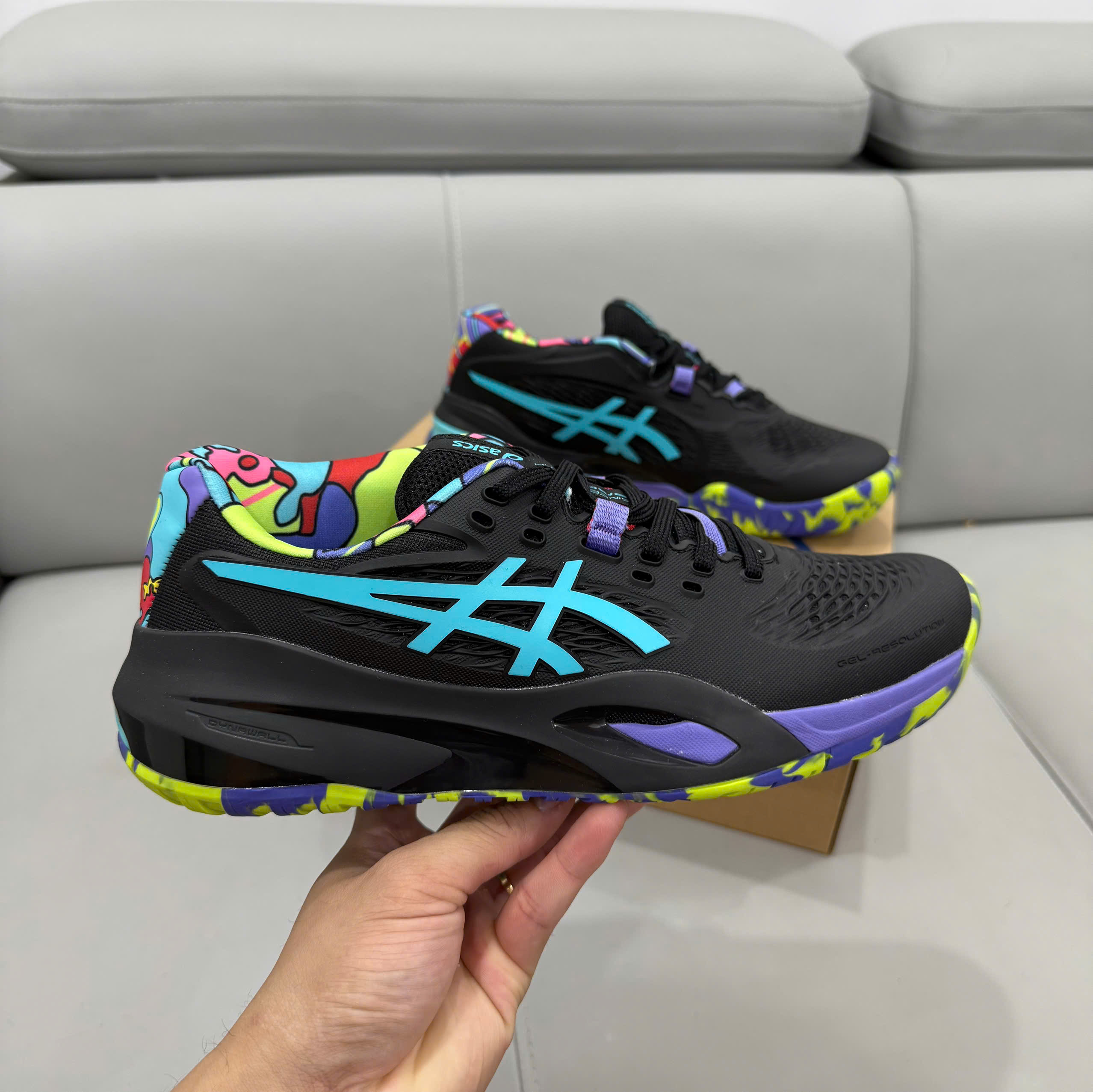 Giày Asics Gel-Resolution x Padel L.E. ‘Black Energy Aqua’