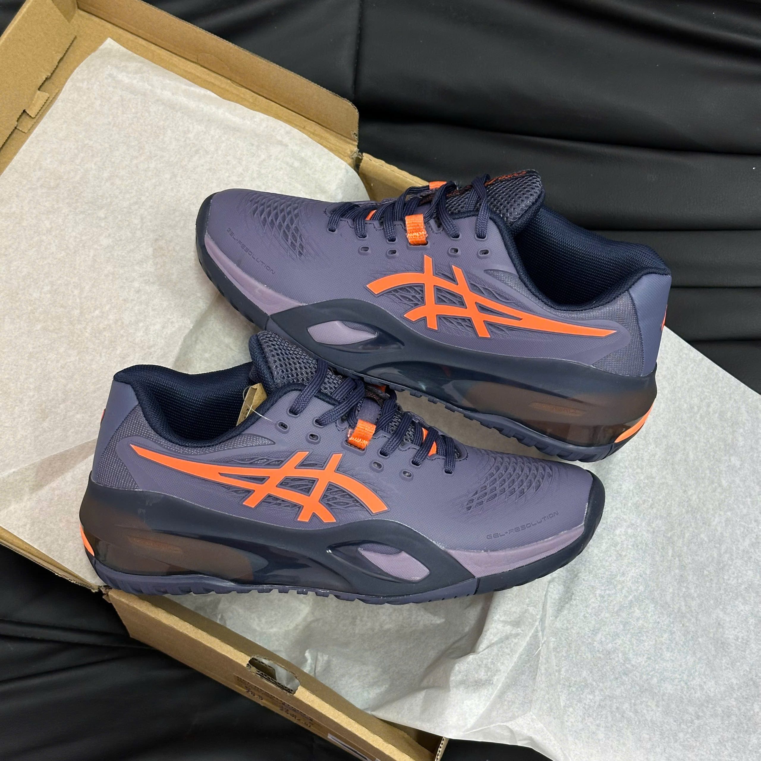 Giày Tennis Asics Gel Resolution X Greyish Purple/Nova Orange