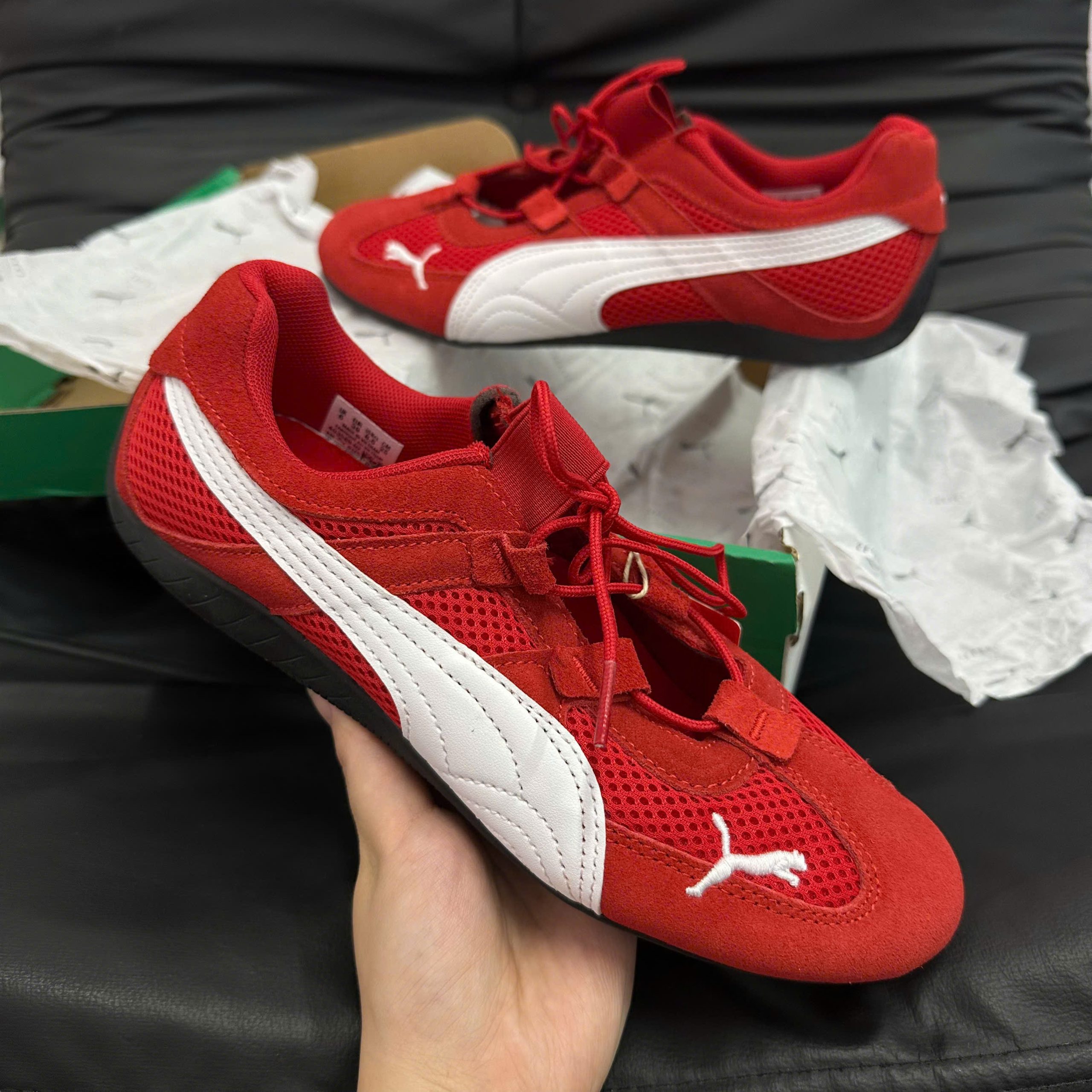 Giày thể thao Puma Speedcat Summer WMNS dành cho mọi thời đại màu đỏ/Puma dành cho nữ màu trắng