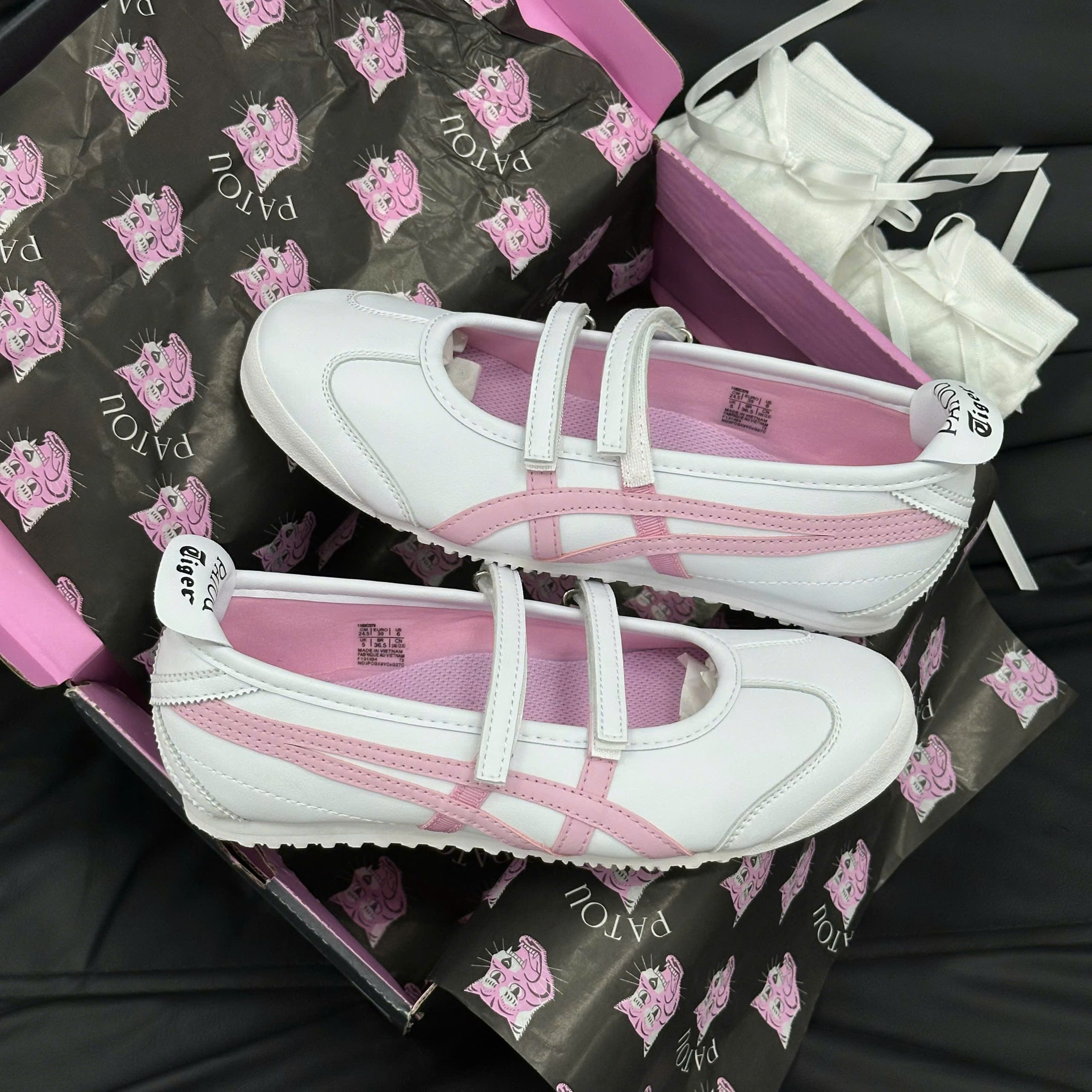 Giày Onitsuka Tiger x PATOU Mexico 66 Ballerina ‘White Cotton Candy’