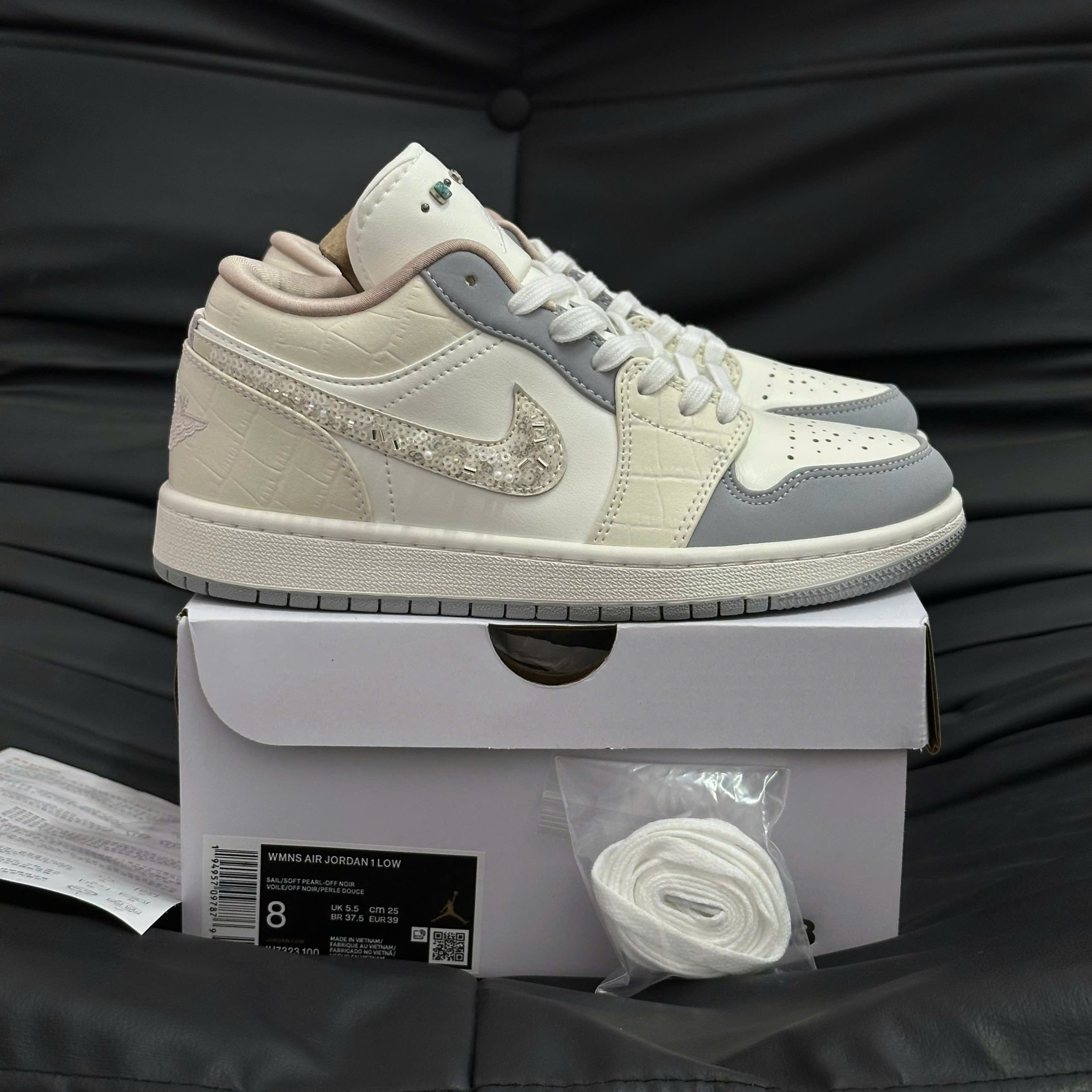 Giày Nike Air Jordan 1 Low ‘Sail Soft Pearl Like Auth