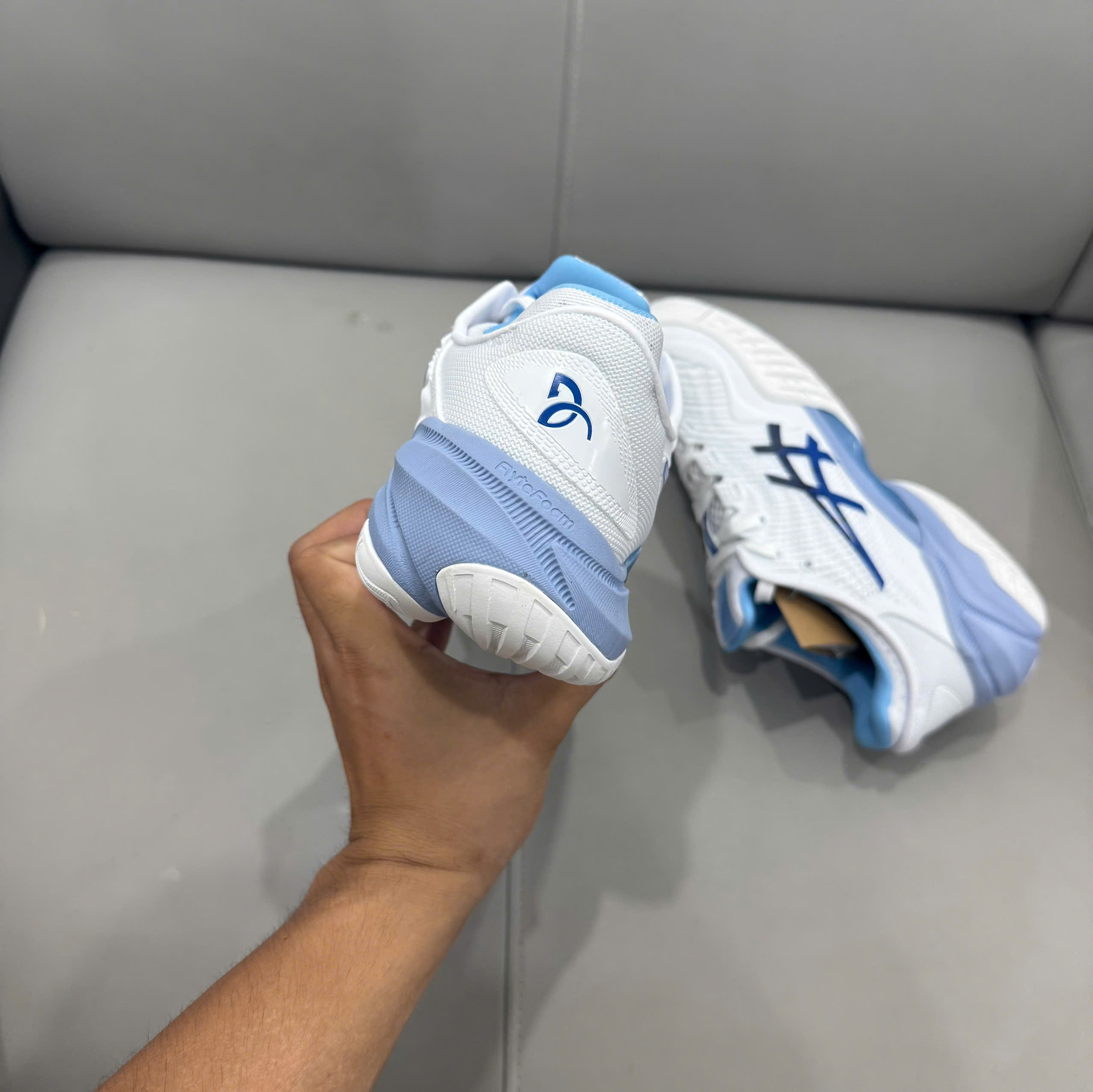 Giày Tennis Pickleball Asics COURT FF 3 NOVAK ‘WHITE TUNA BLUE’