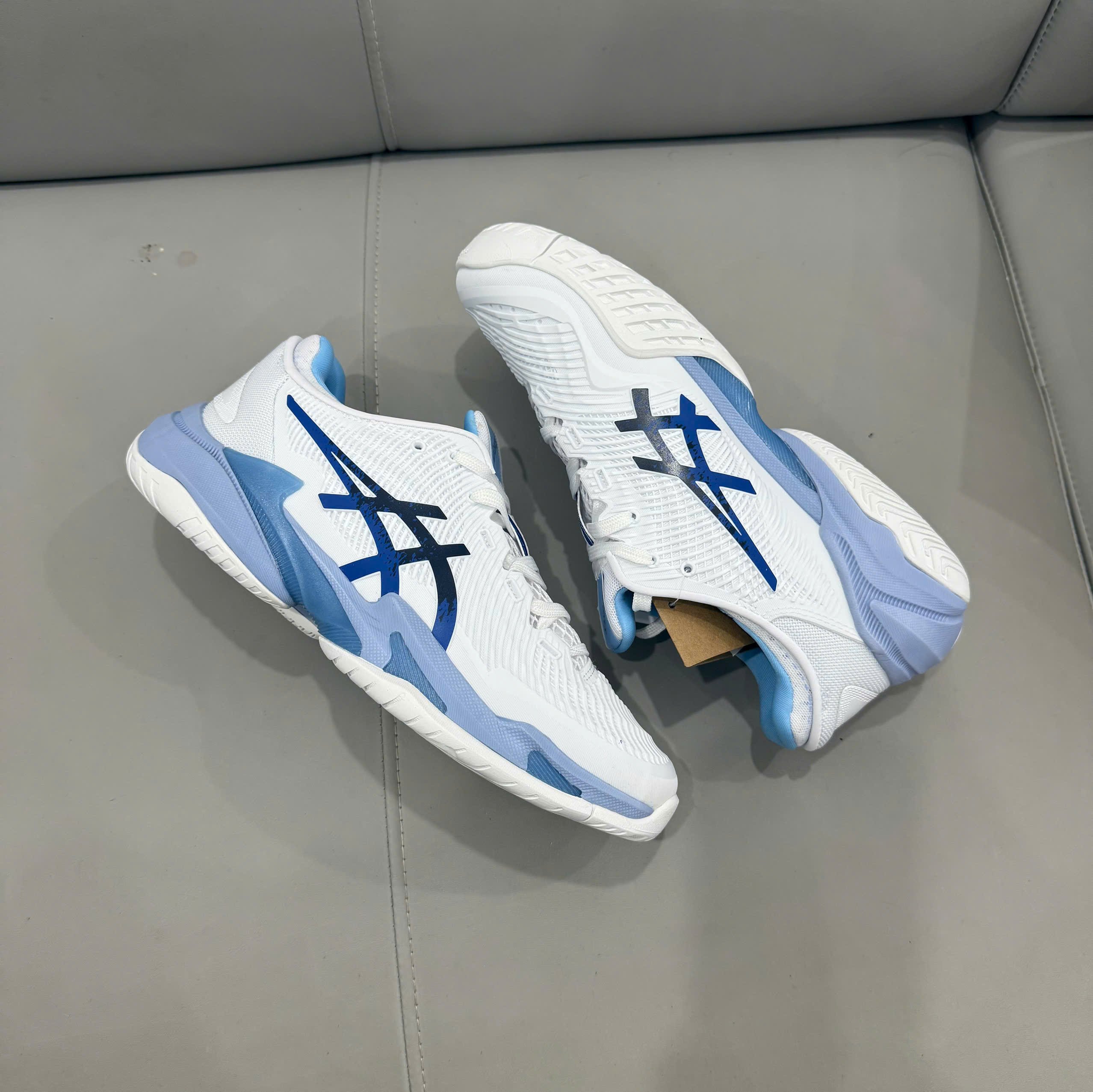 Giày Tennis Pickleball Asics COURT FF 3 NOVAK ‘WHITE TUNA BLUE’