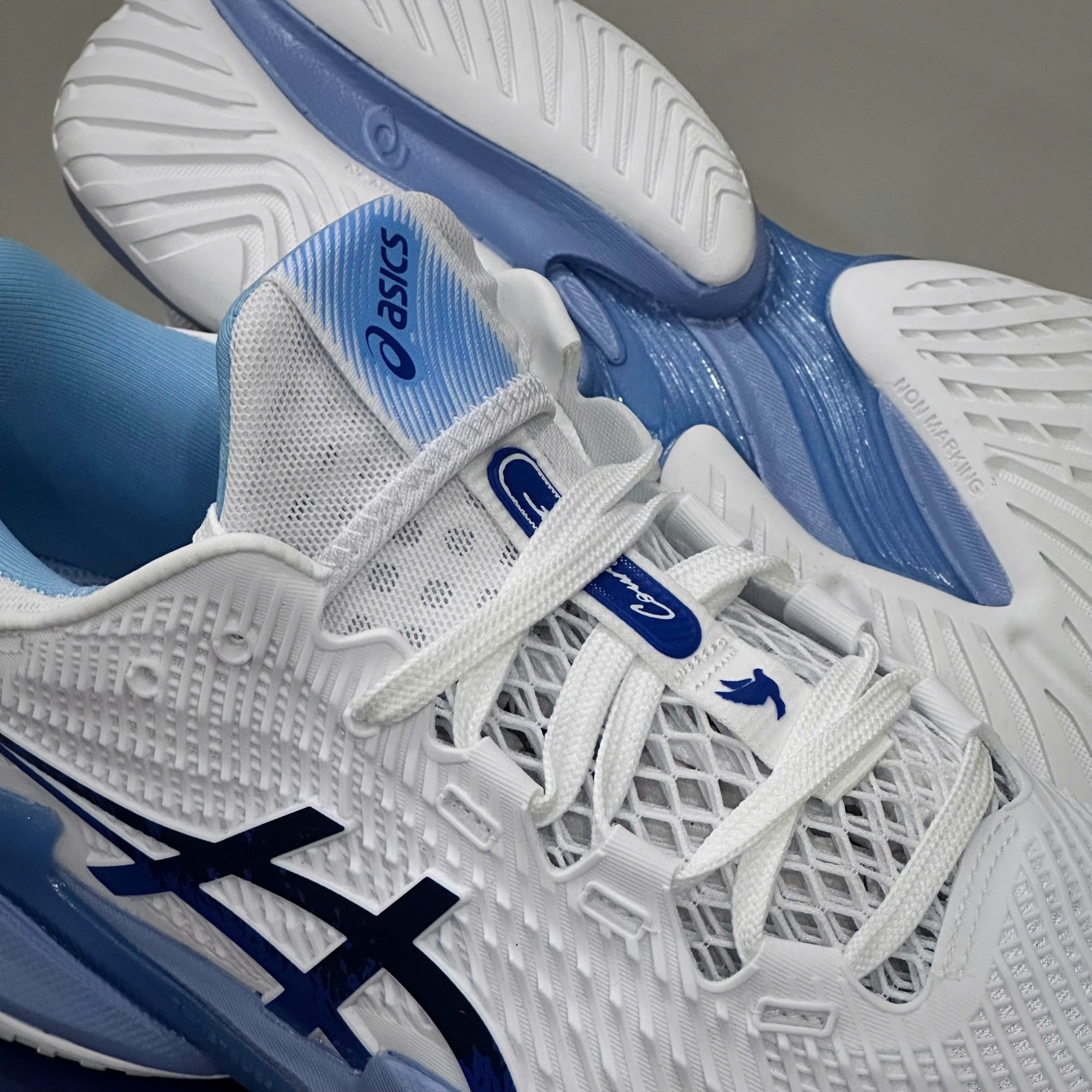 Giày Tennis Pickleball Asics COURT FF 3 NOVAK ‘WHITE TUNA BLUE’