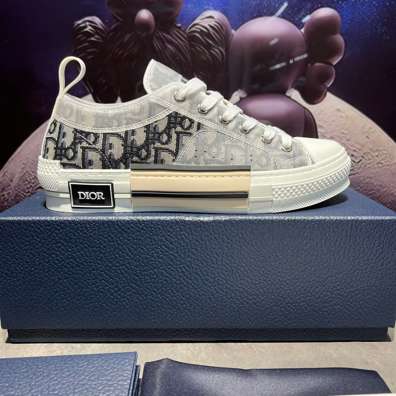 Giày Dior B23 Low-top Sneaker 'White Black Dior Oblique Canvas'