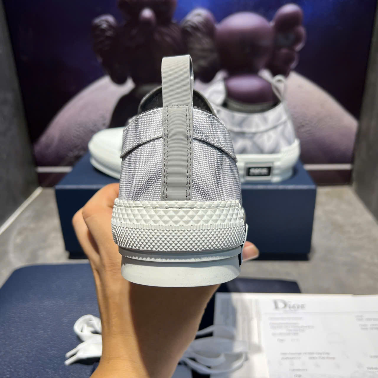 Giày Sneaker Nam Dior B23 Low-Top Dior Gray CD Diamond Canvas