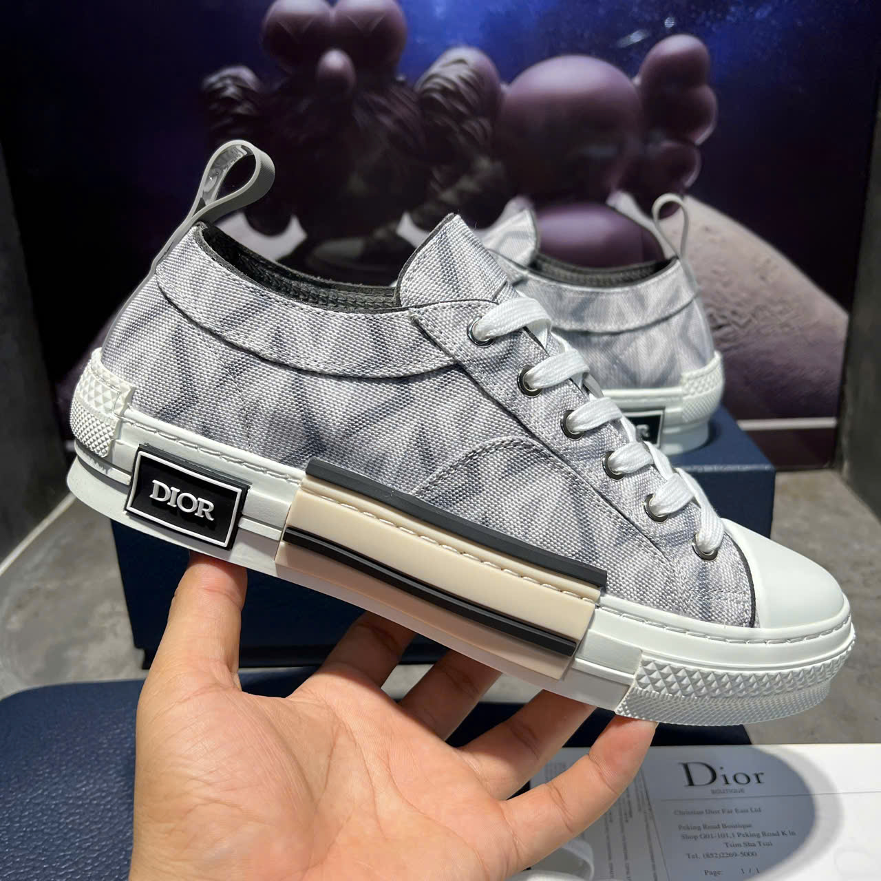 Giày Sneaker Nam Dior B23 Low-Top Dior Gray CD Diamond Canvas