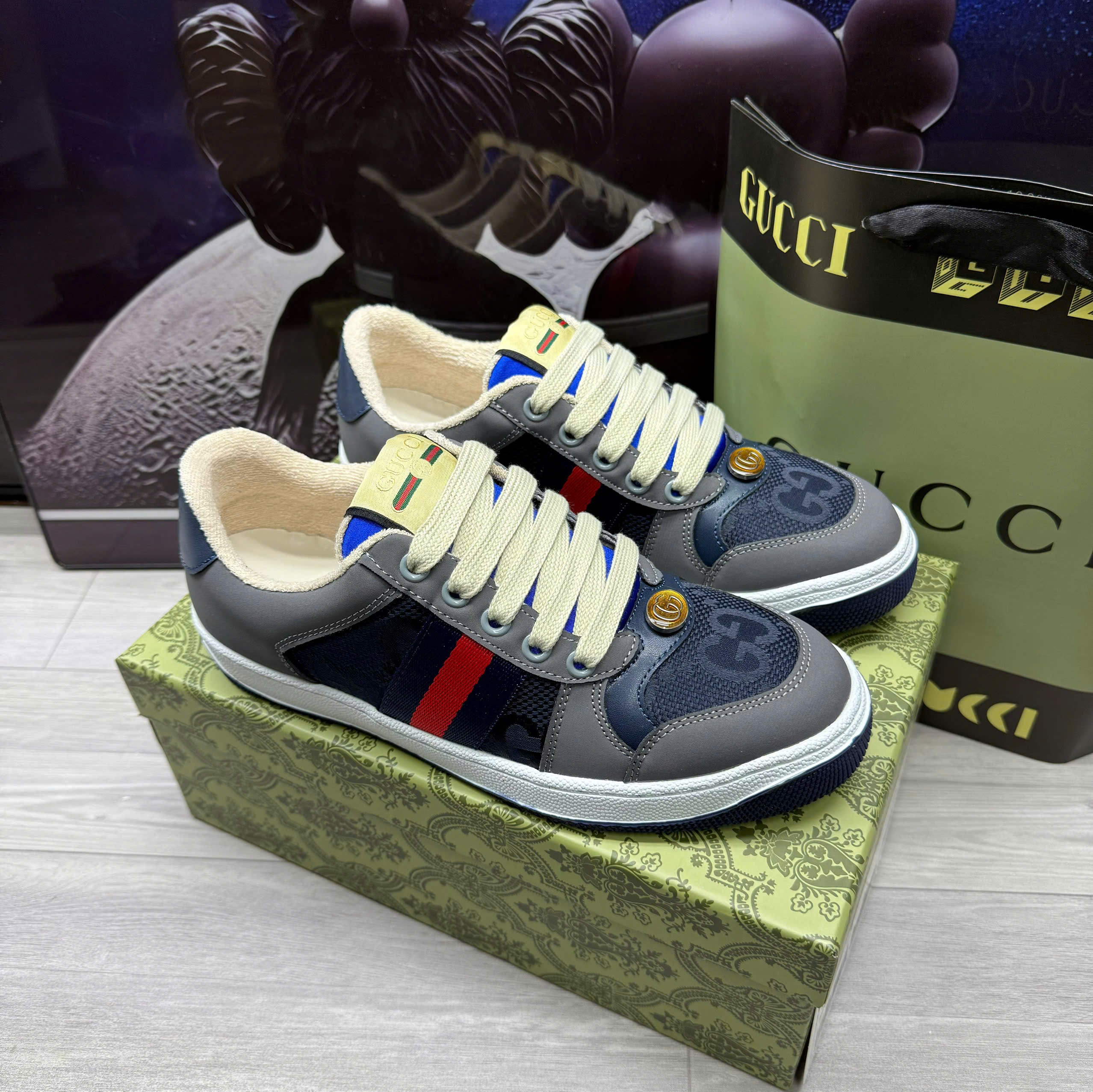 Giày Gucci GG Screener ‘Grey Suede’