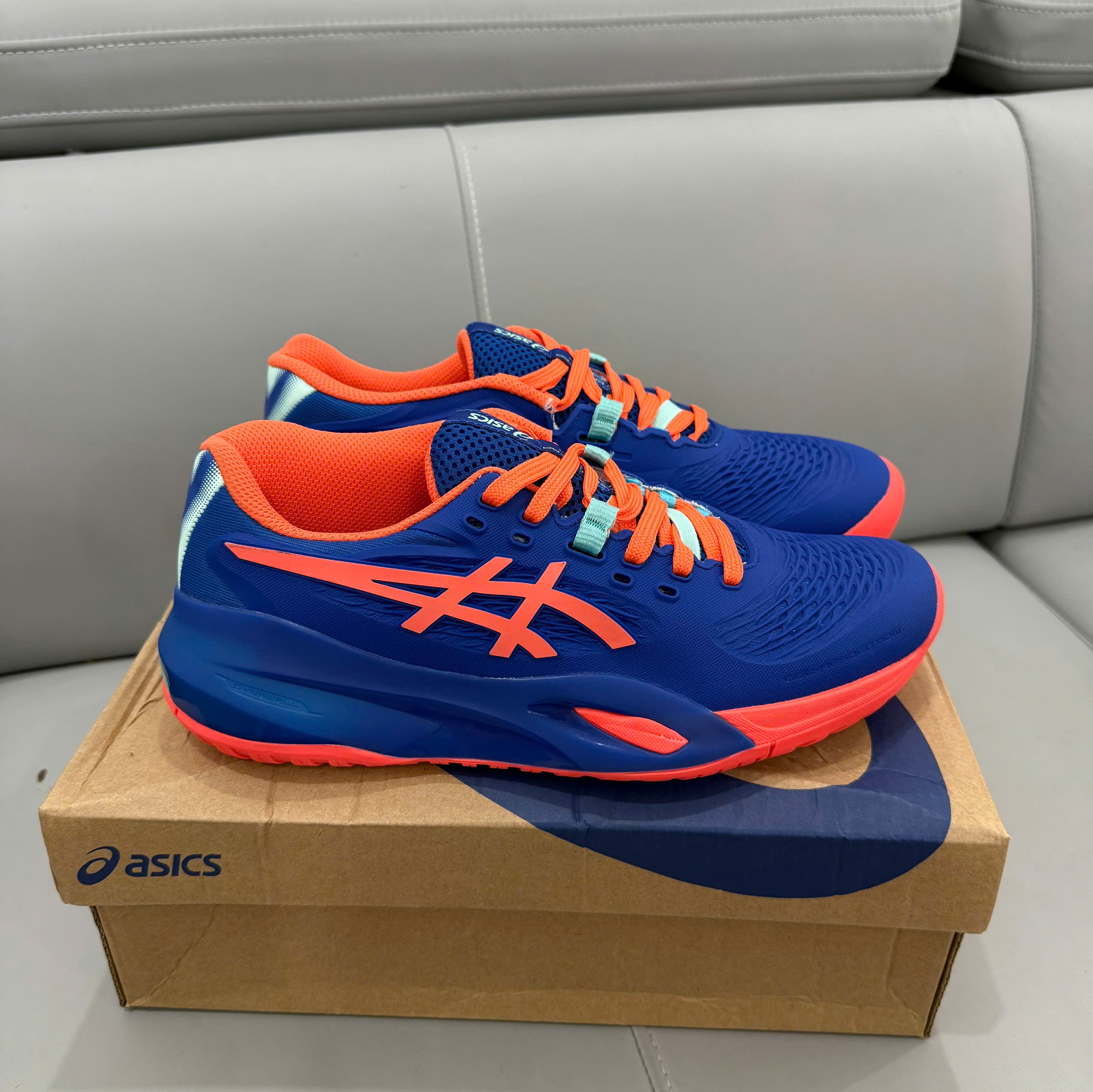 Giày Tennis Pickleball Asics GEL-RESOLUTION X PADEL ‘DARK COBALT VIVID CORAL’