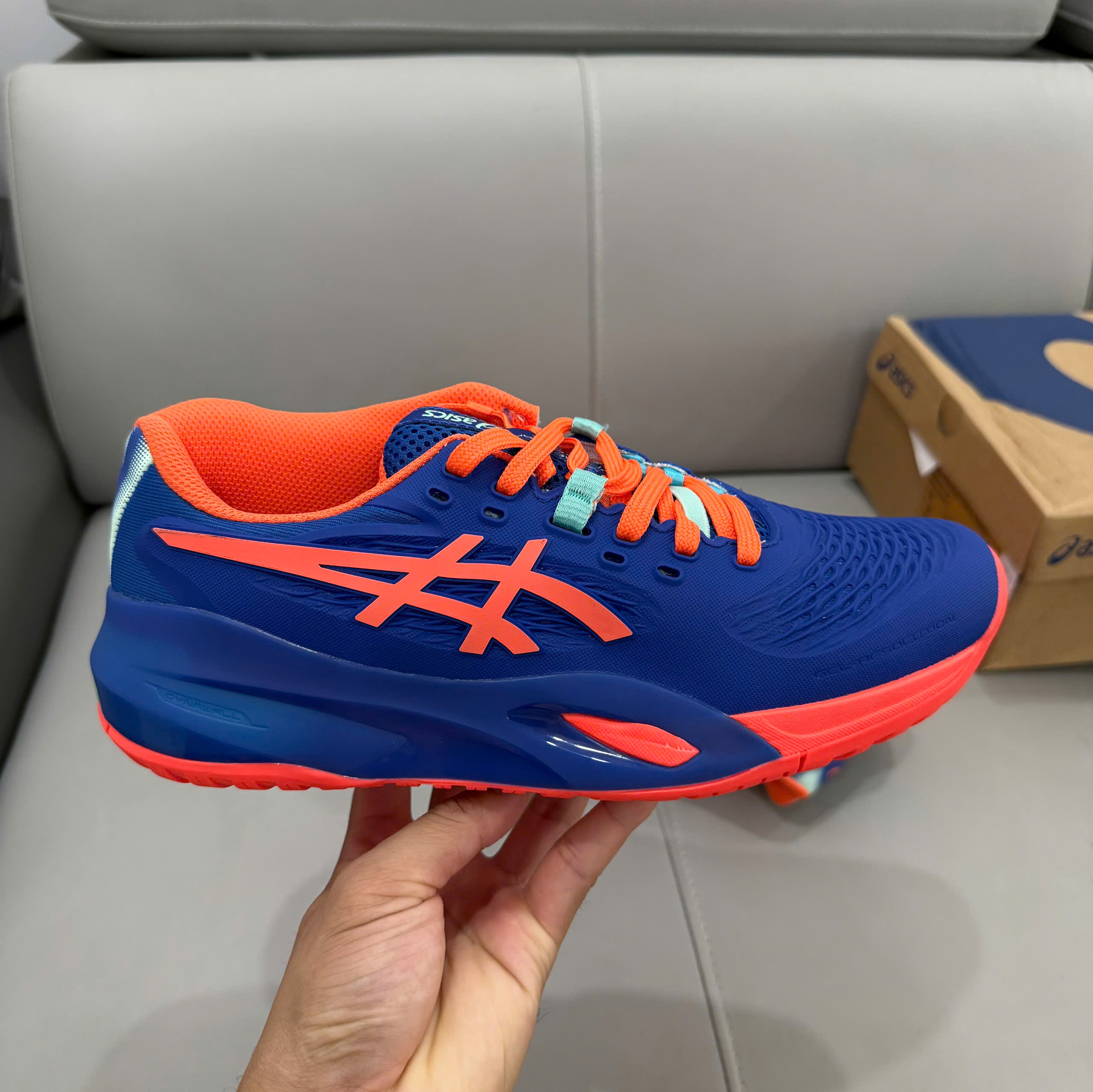 Giày Tennis Pickleball Asics GEL-RESOLUTION X PADEL ‘DARK COBALT VIVID CORAL’