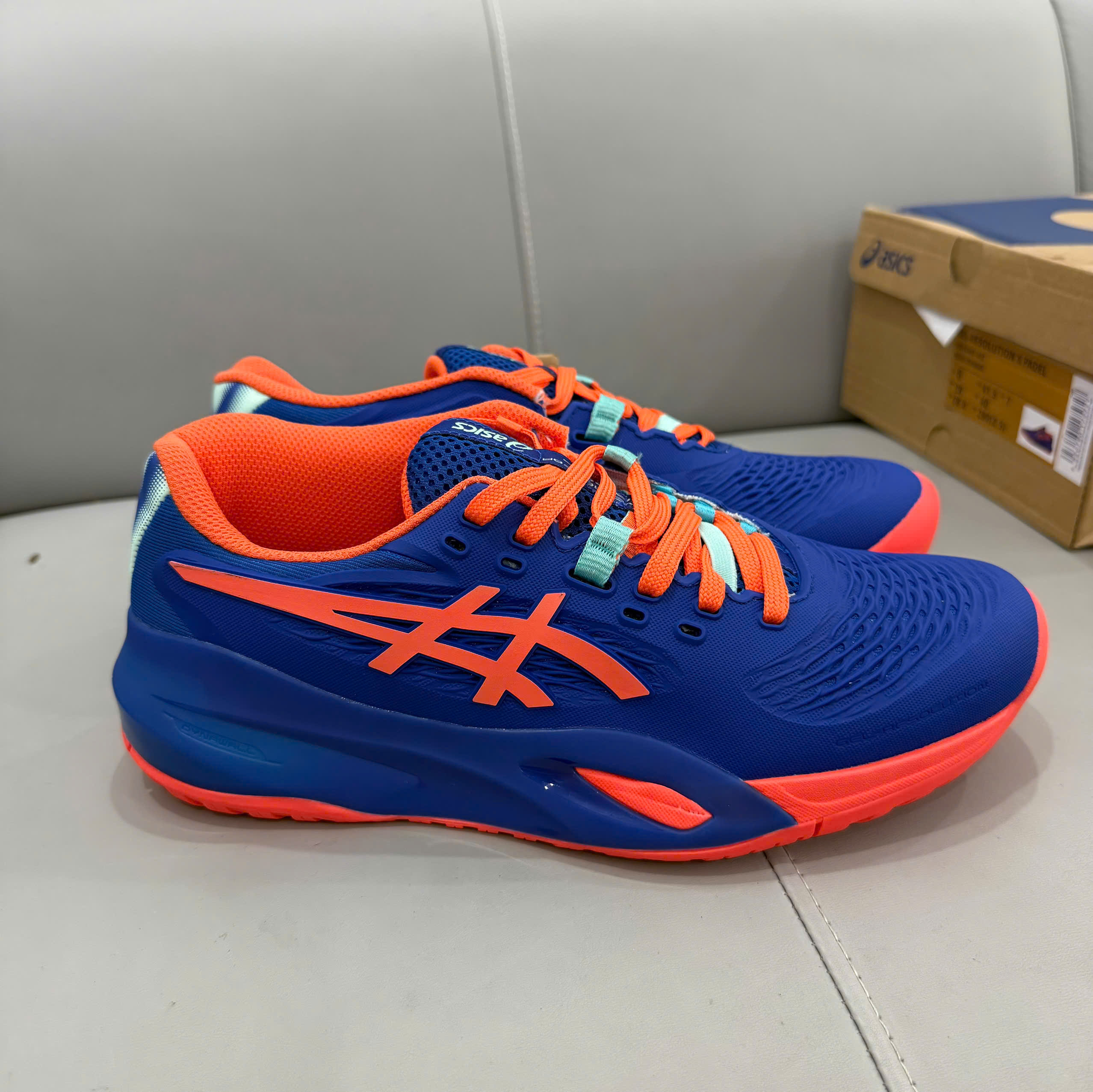 Giày Tennis Pickleball Asics GEL-RESOLUTION X PADEL ‘DARK COBALT VIVID CORAL’