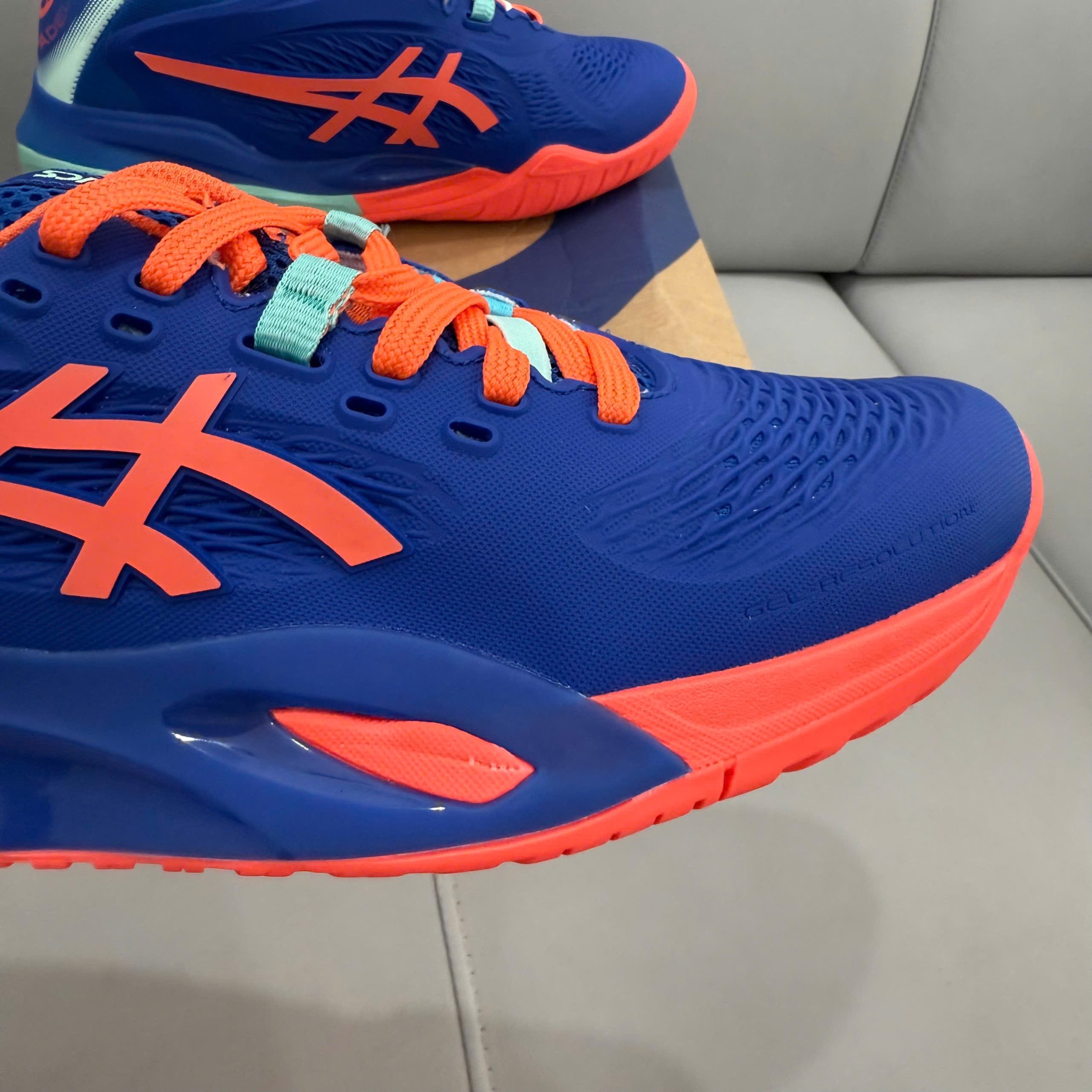 Giày Tennis Pickleball Asics GEL-RESOLUTION X PADEL ‘DARK COBALT VIVID CORAL’