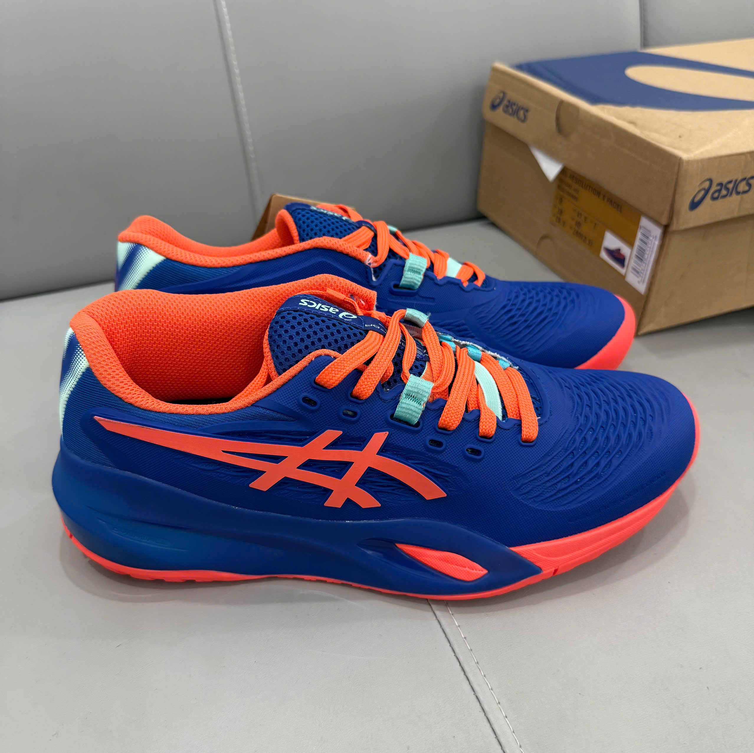 Giày Tennis Pickleball Asics GEL-RESOLUTION X PADEL ‘DARK COBALT VIVID CORAL’