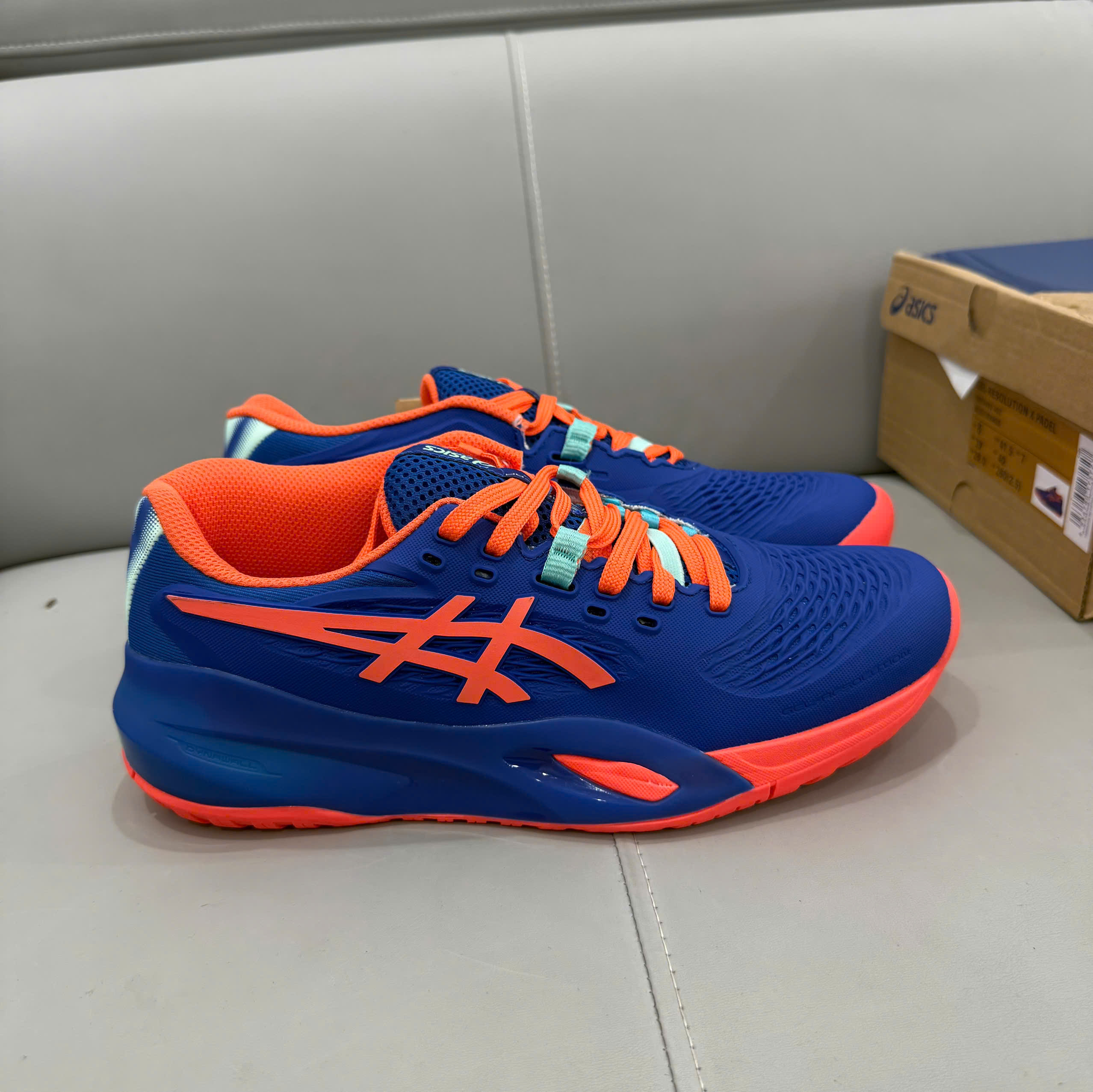 Giày Tennis Pickleball Asics GEL-RESOLUTION X PADEL ‘DARK COBALT VIVID CORAL’