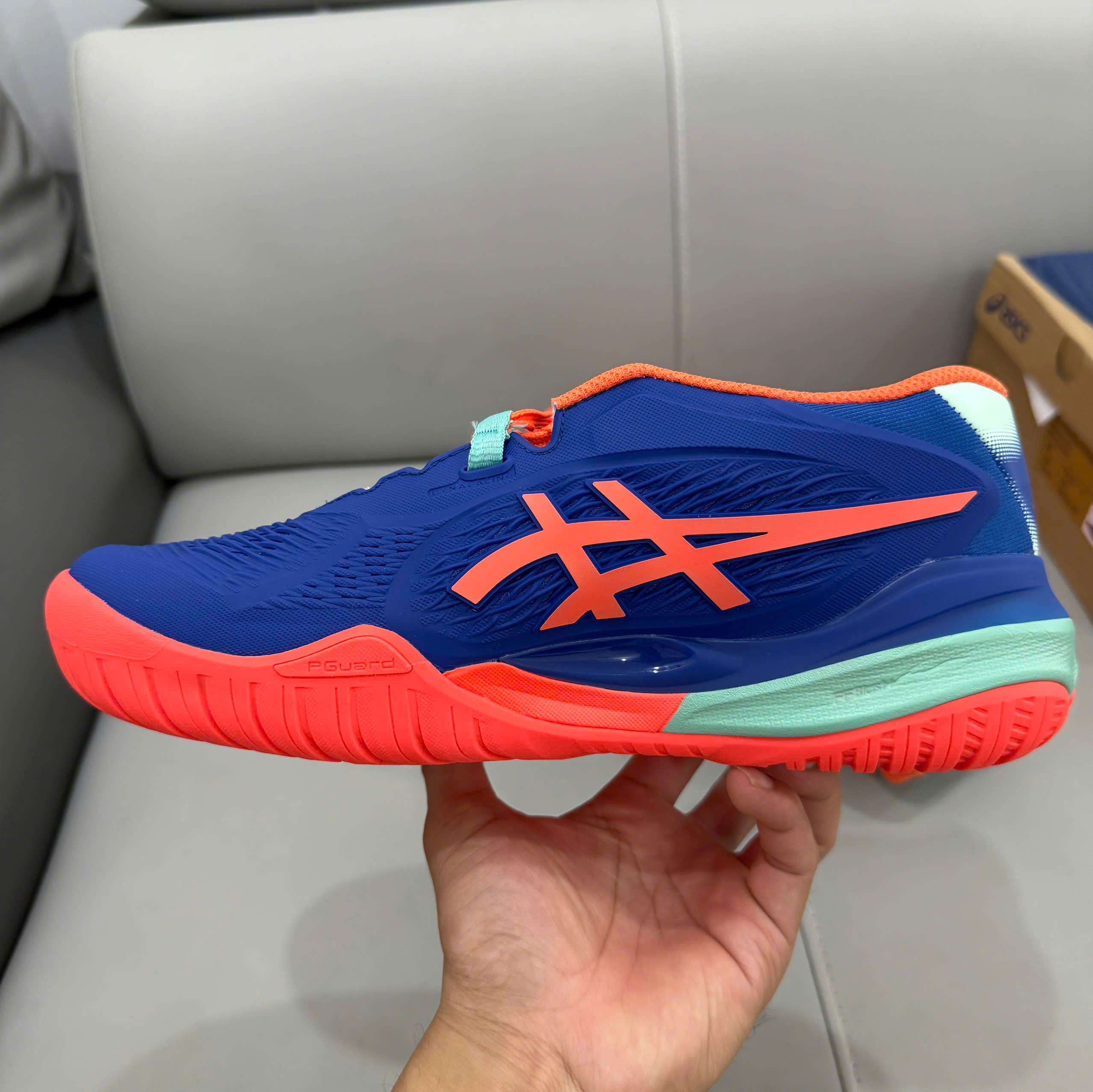 Giày Tennis Pickleball Asics GEL-RESOLUTION X PADEL ‘DARK COBALT VIVID CORAL’