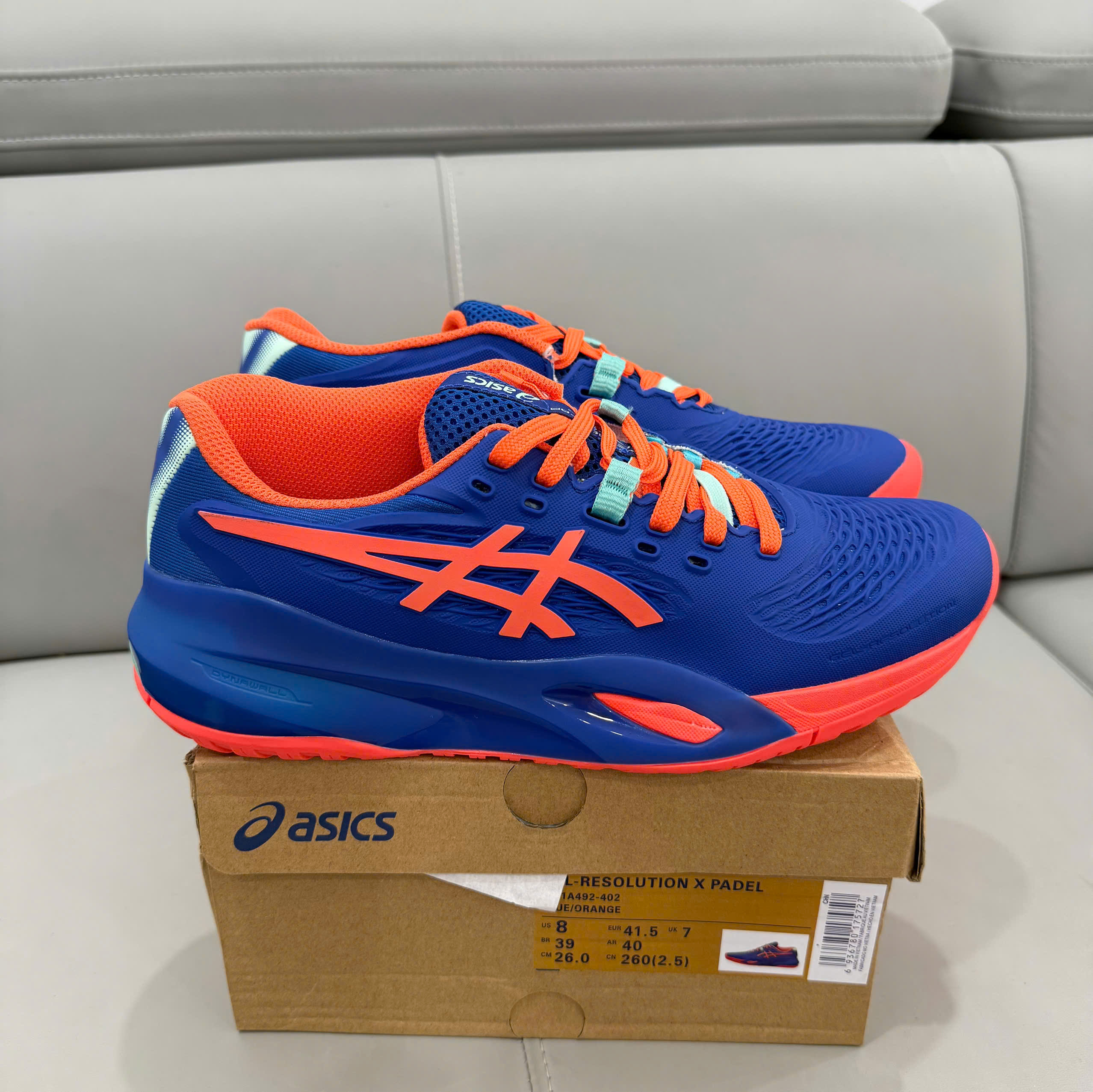 Giày Tennis Pickleball Asics GEL-RESOLUTION X PADEL ‘DARK COBALT VIVID CORAL’