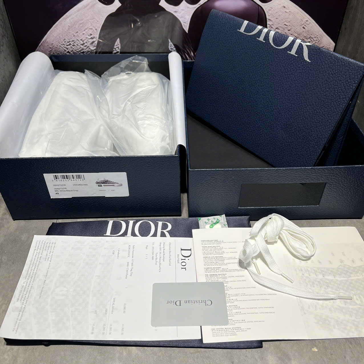 Giày Dior X Kaws B23 Daniel Arsham Low Newspaper Like Auth