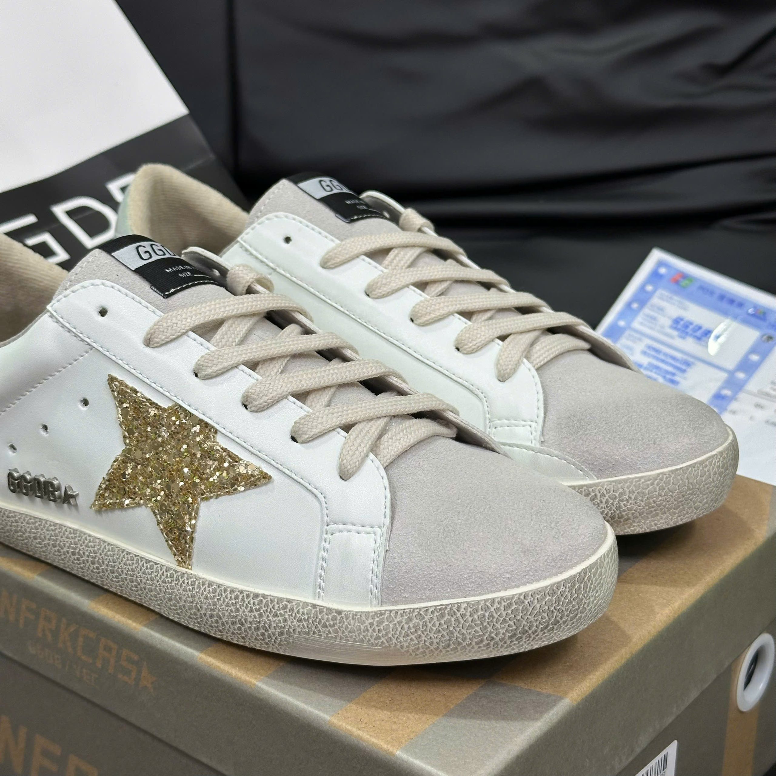 Giày Golden Goose Superstar White Gold