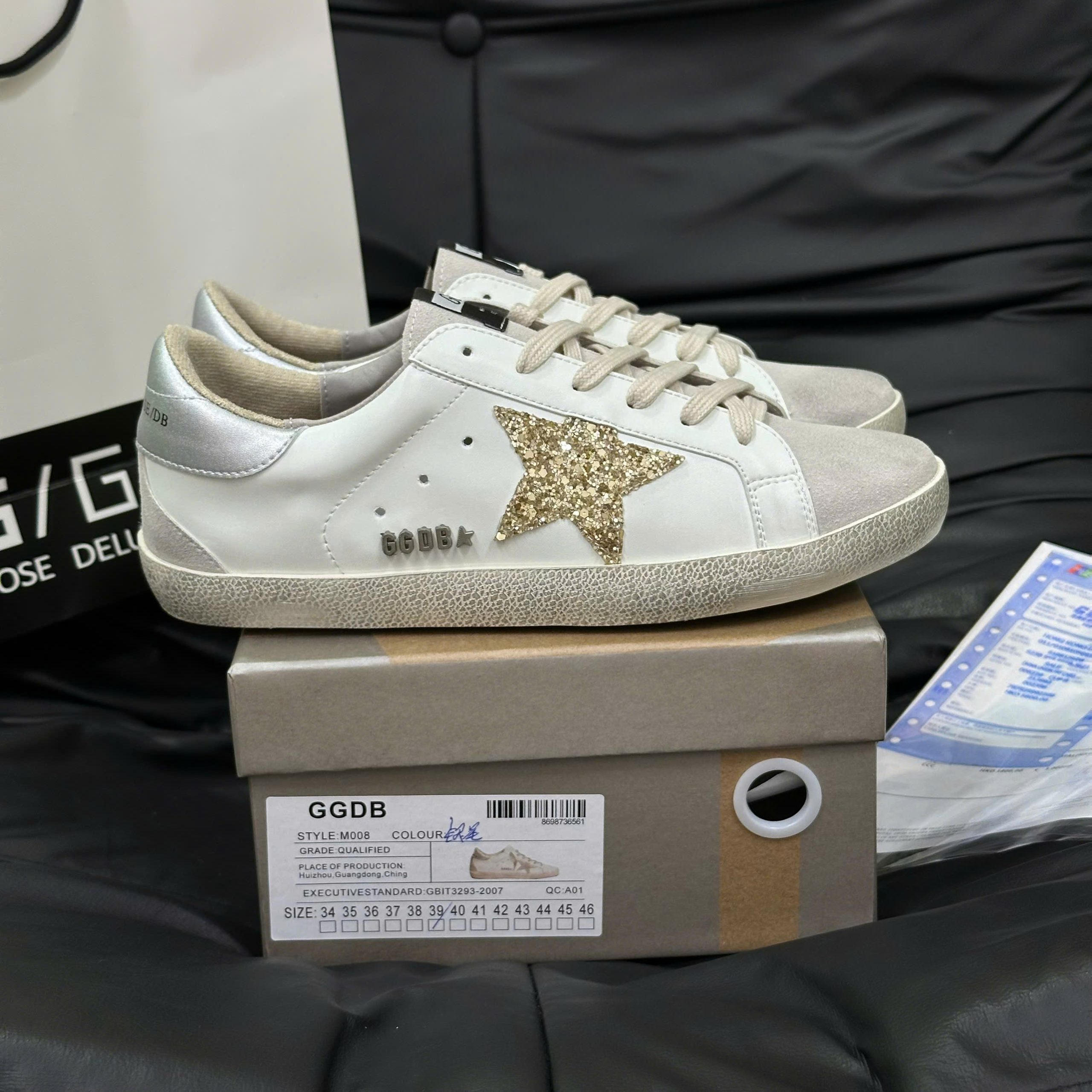 Giày Golden Goose Superstar White Gold