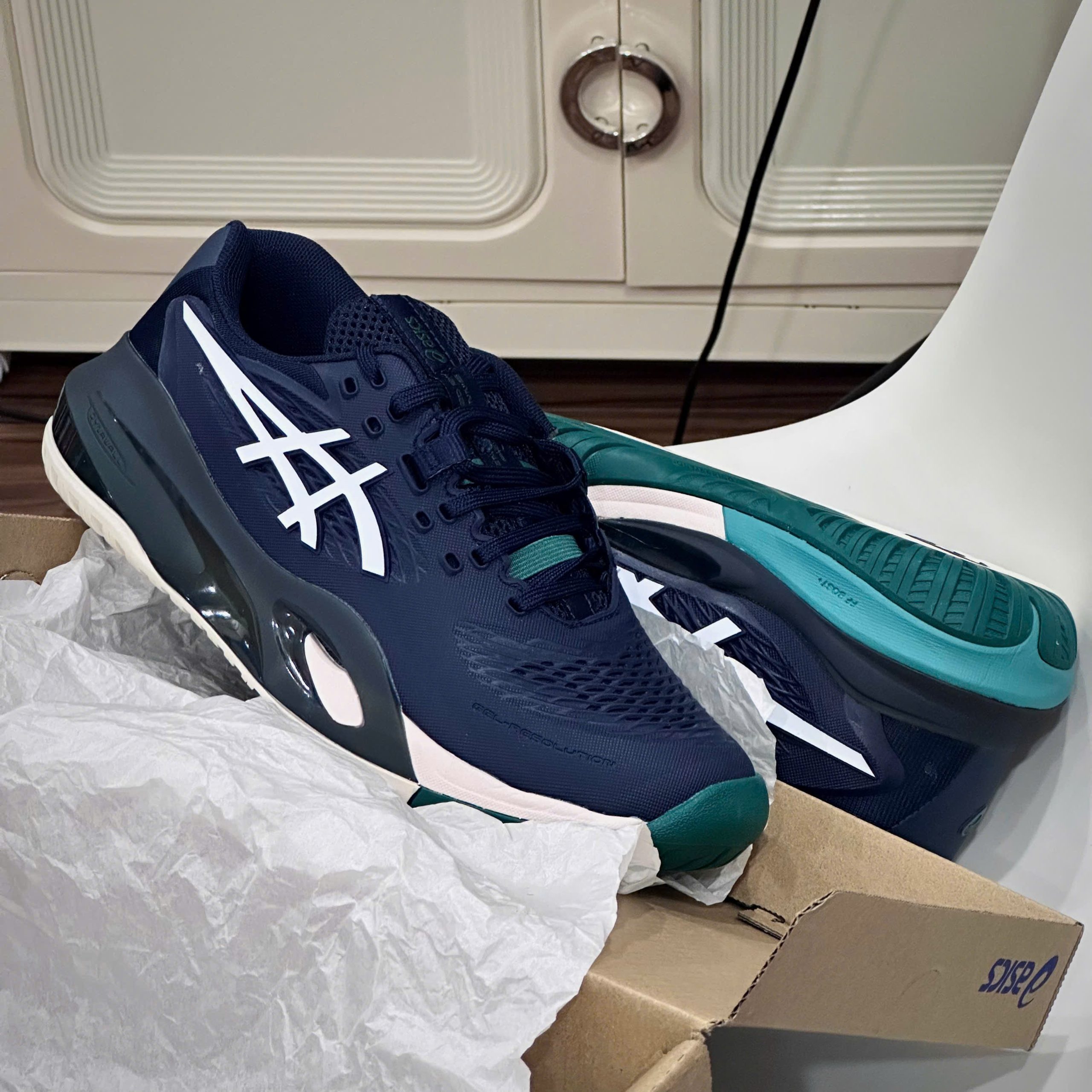 Giày Asics Gel-Resolution X Wide ‘Midnight & Cream’