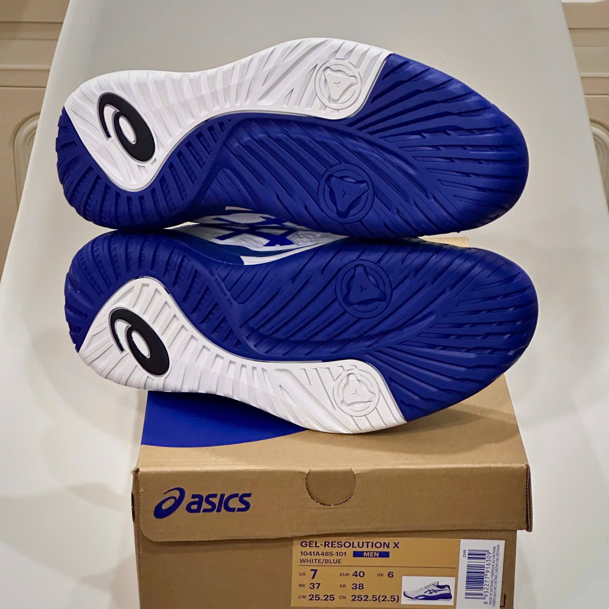 Giày Asics GEL- RESOLUTION X WIDE ''WHITE DARK COBALT'' Pickleball / Tennis