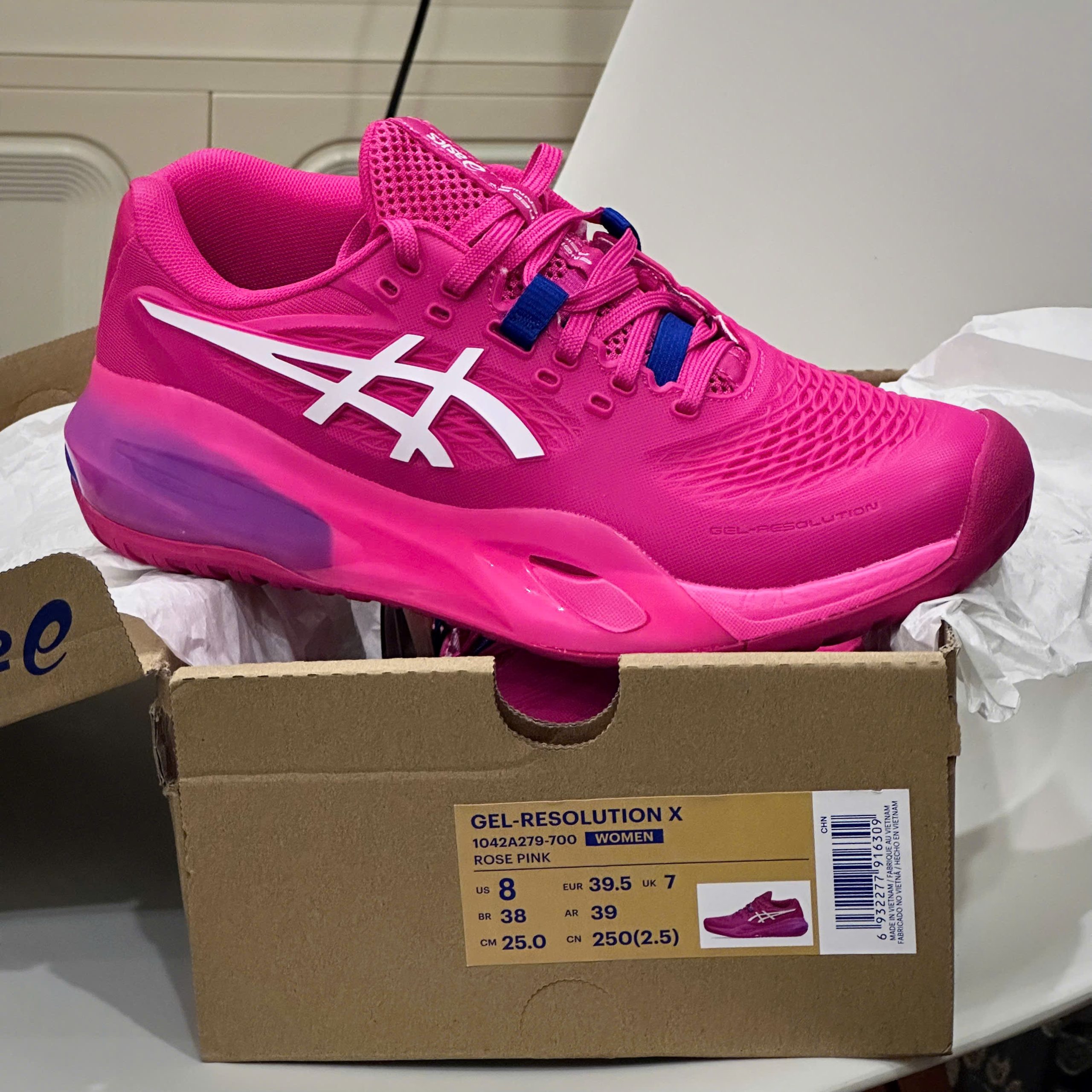 Giày Tennis Pickleball Asics Gel Resolution X ‘BRIGHT ROSE CREAM’