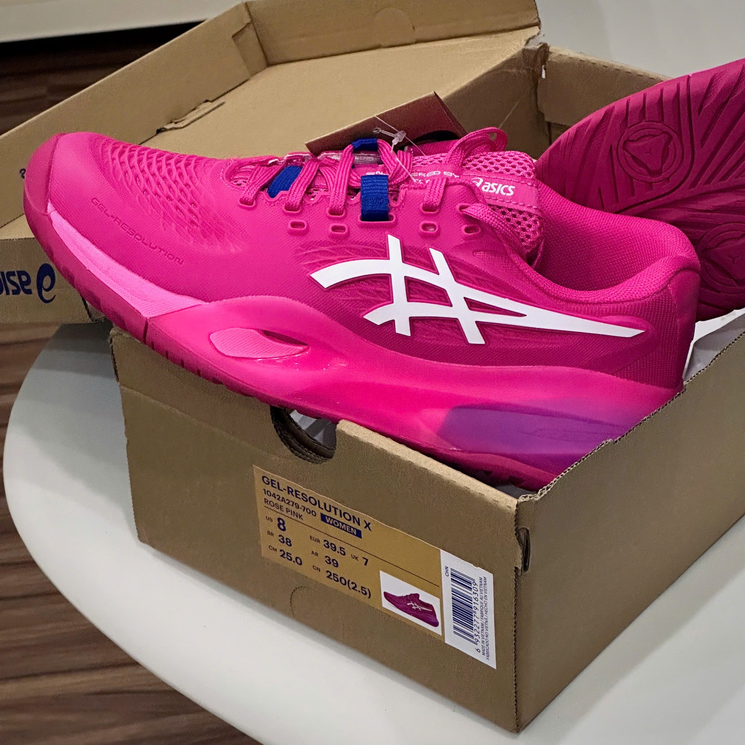 Giày Tennis Pickleball Asics Gel Resolution X ‘BRIGHT ROSE CREAM’
