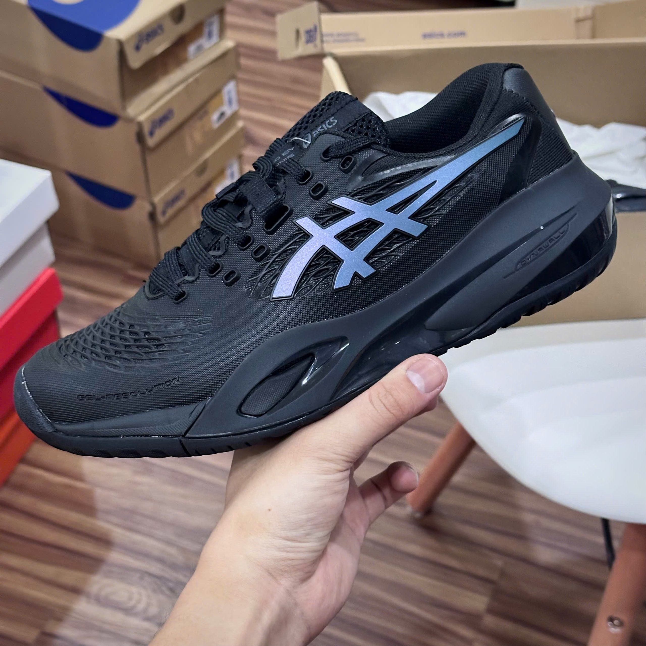 Giày Tennis/Pickleball ASICS Gel-Resolution X Night Energy ‘Black/Prism Blue’